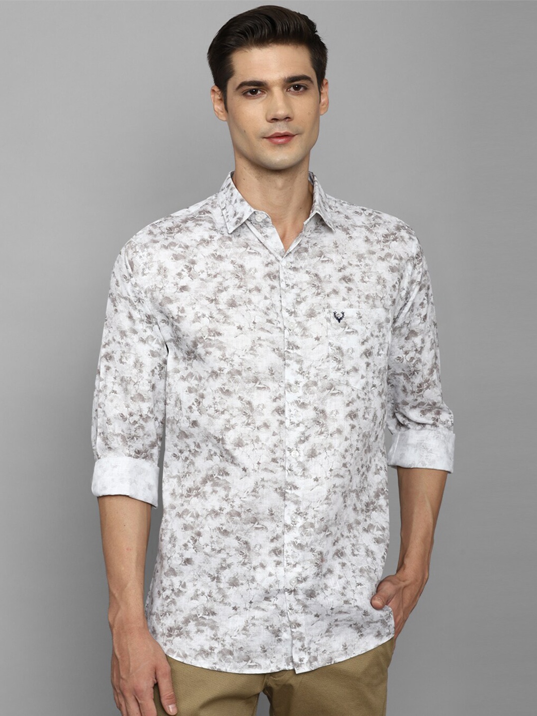 

Allen Solly Slim Fit Abstract Printed Pure Cotton Casual Shirt, White