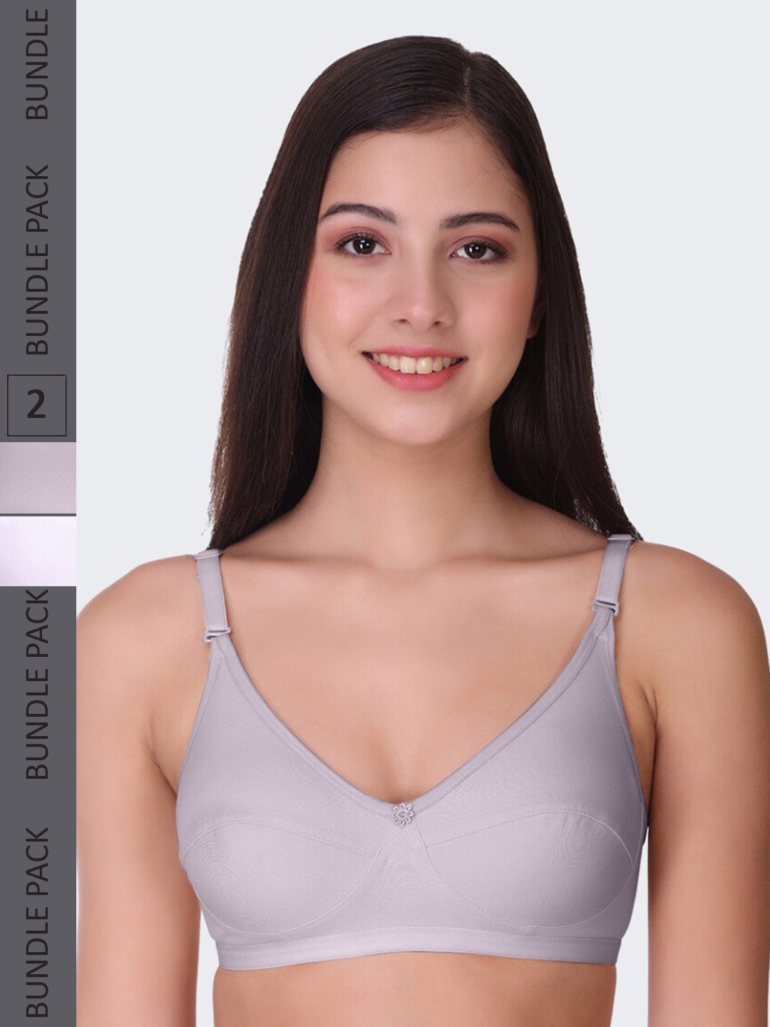 

POOJA RAGENEE Pack Of 2 Full Coverage Non-Wired Lightly Padded Everyday Bras, White