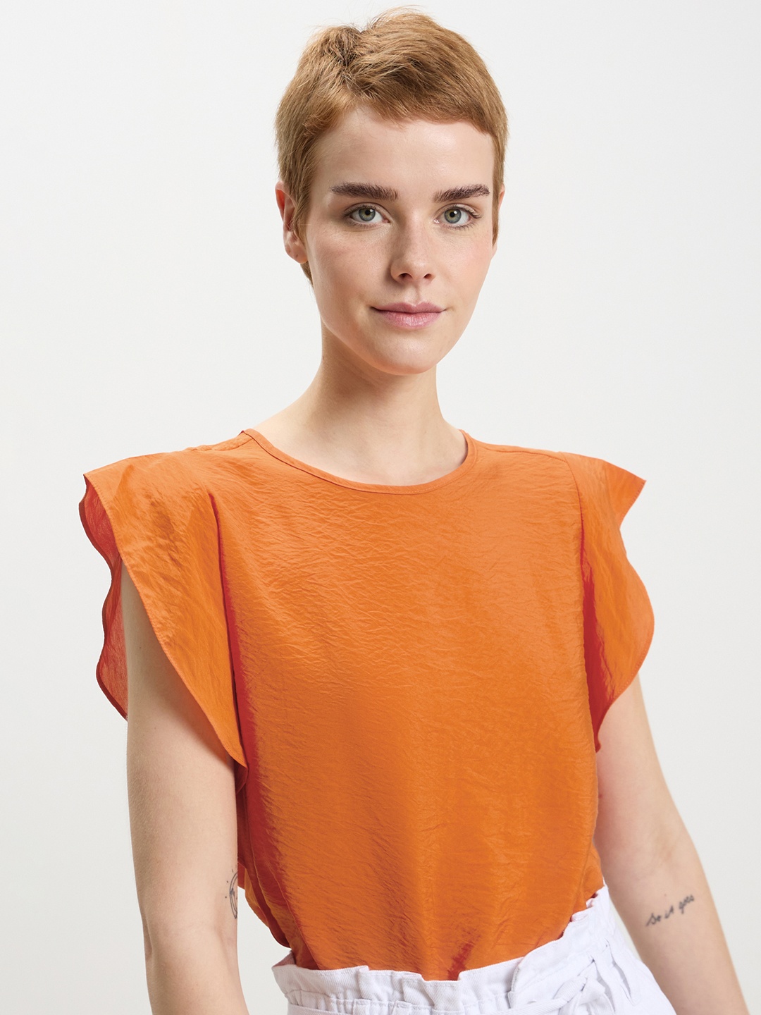 

CALLIOPE Flared Sleeve Top, Orange