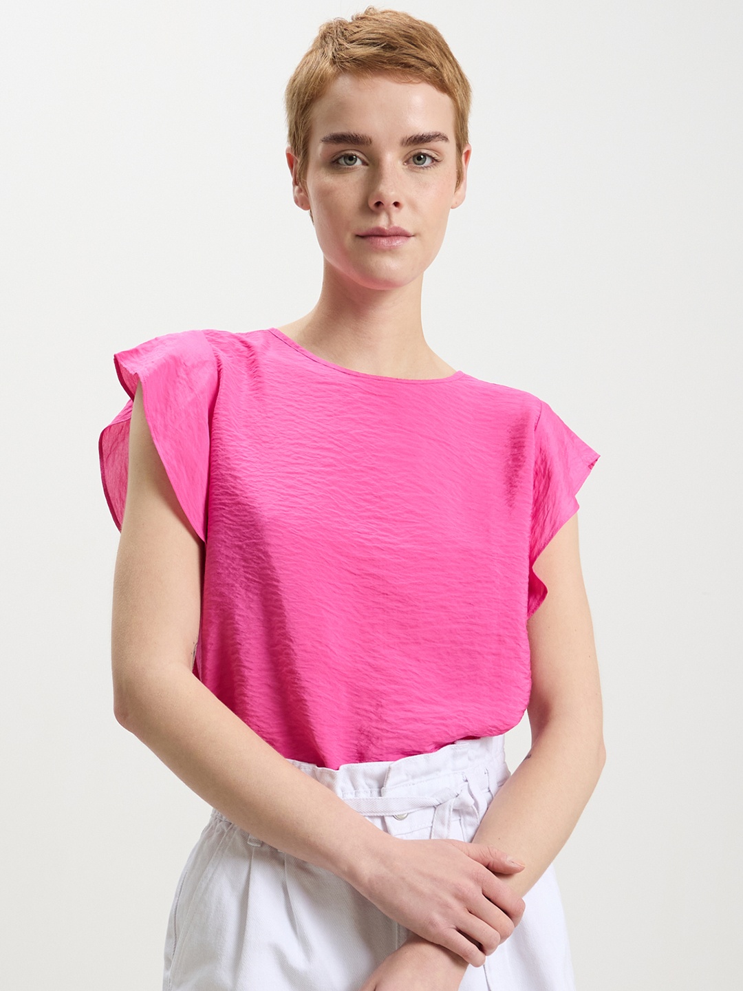 CALLIOPE Flared Sleeve Top, Fuchsia