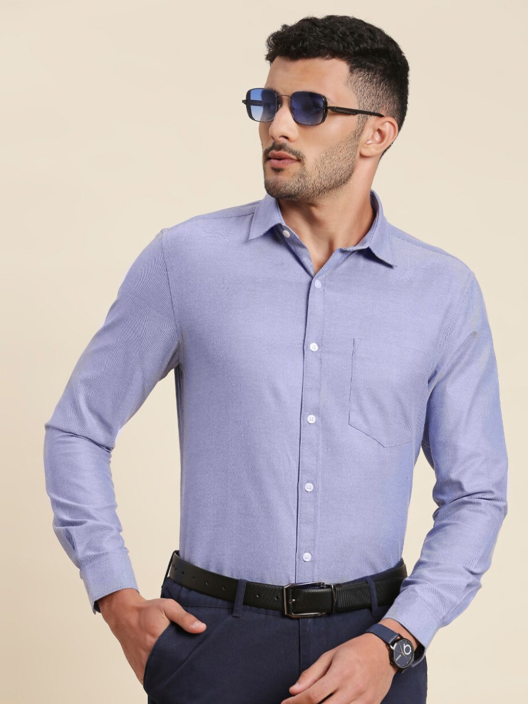

INVICTUS Original Slim Fit Opaque Formal Shirt, Blue