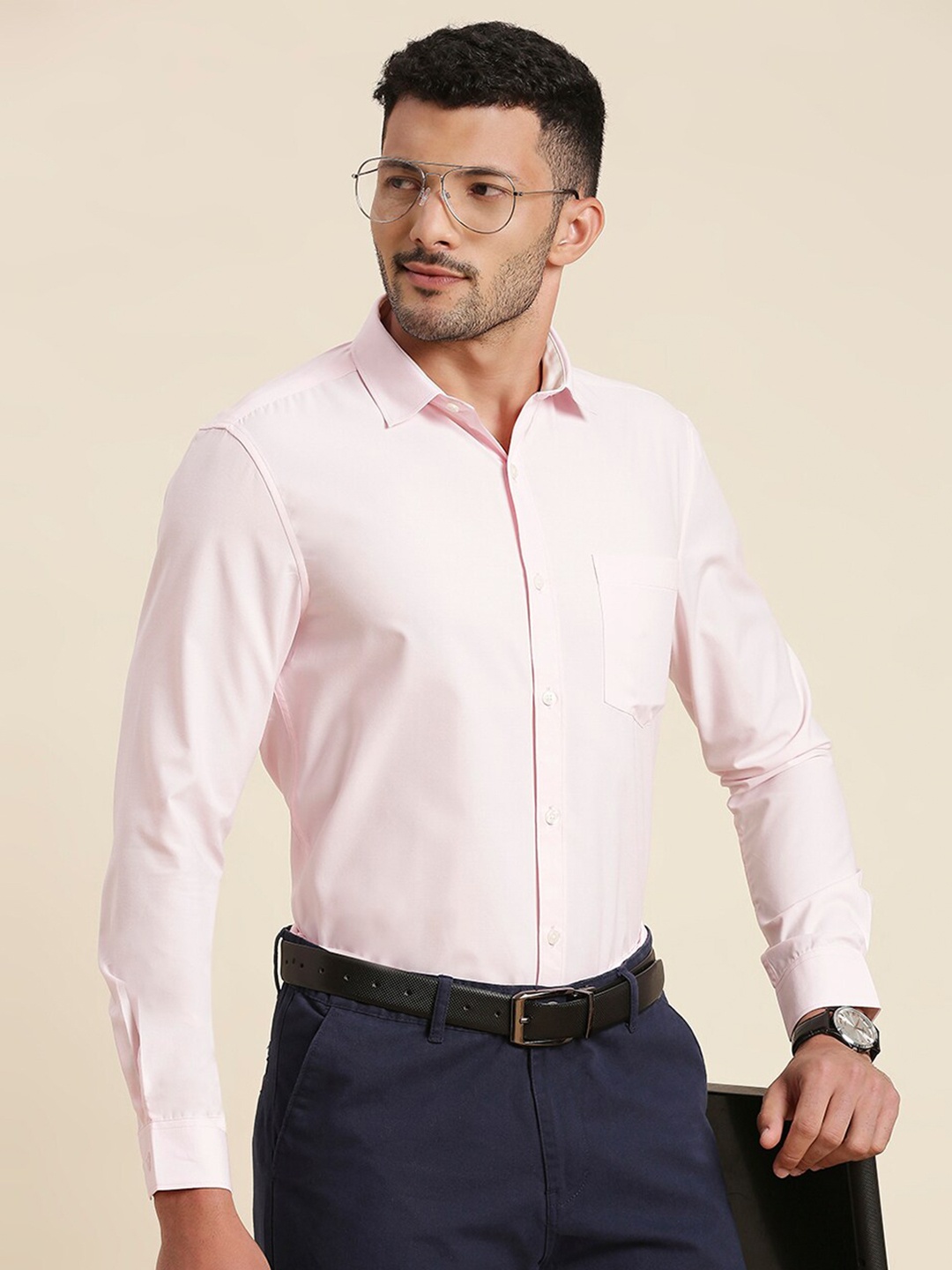 

INVICTUS Original Slim Fit Opaque Formal Shirt, Pink