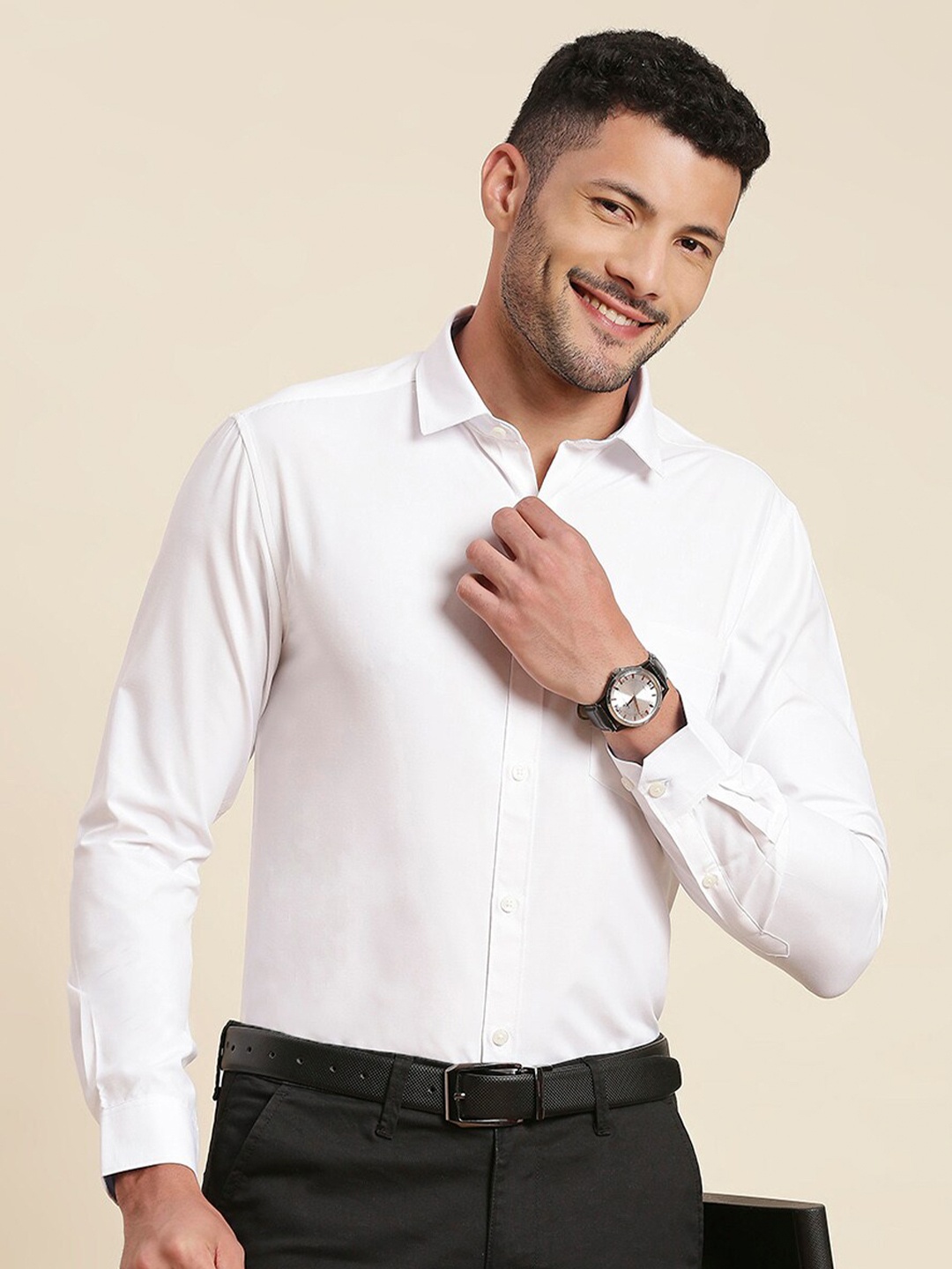 

INVICTUS Original Slim Fit Opaque Formal Shirt, White