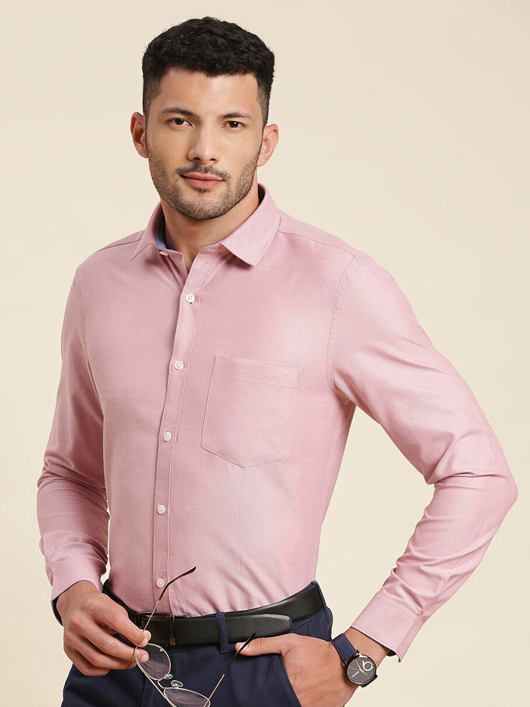 

INVICTUS Original Slim Fit Opaque Formal Shirt, Pink