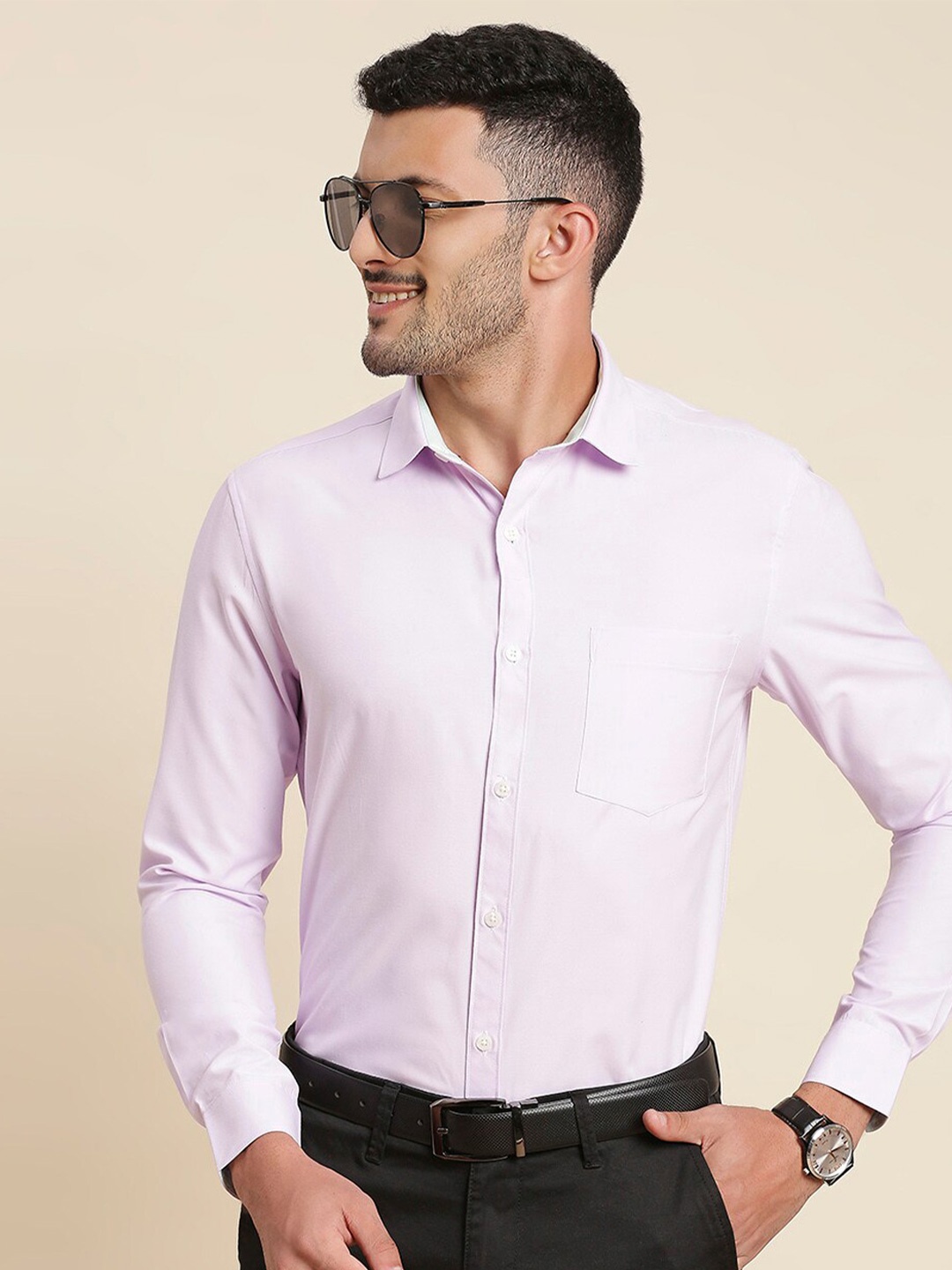 

INVICTUS Original Slim Fit Opaque Formal Shirt, Purple