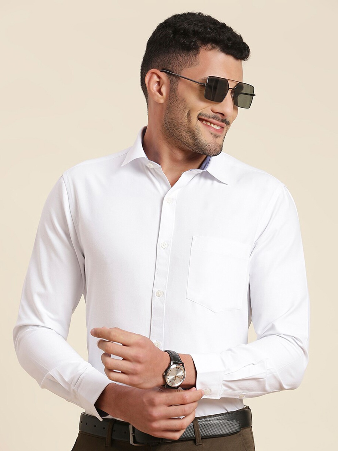 

INVICTUS Original Slim Fit Opaque Formal Shirt, White