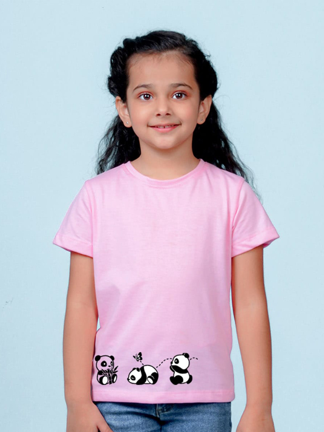

NUSYL Girls Graphic Printed Cotton T-shirt, Pink