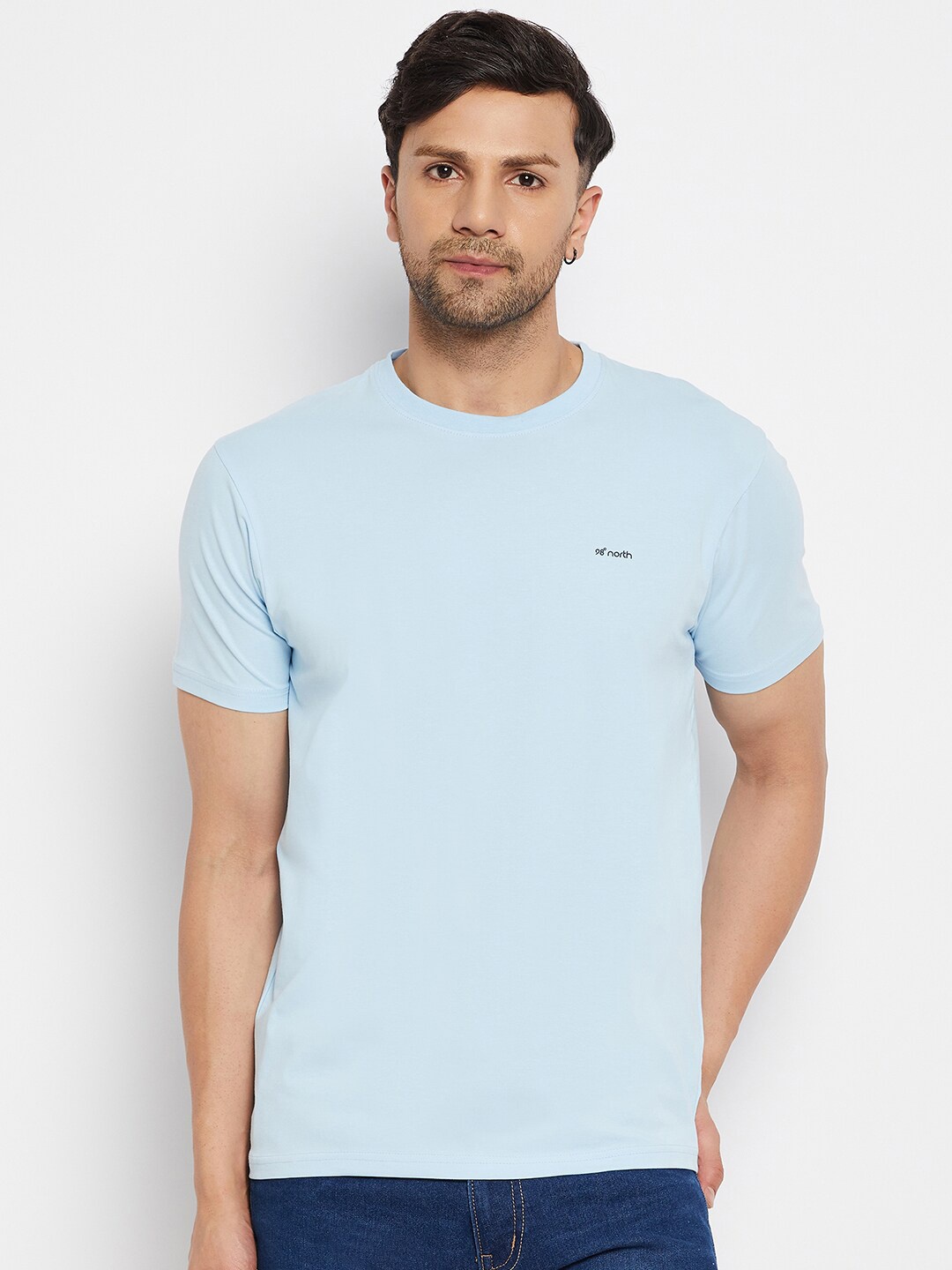 

98 Degree North Round Neck Cotton T-shirt, Blue