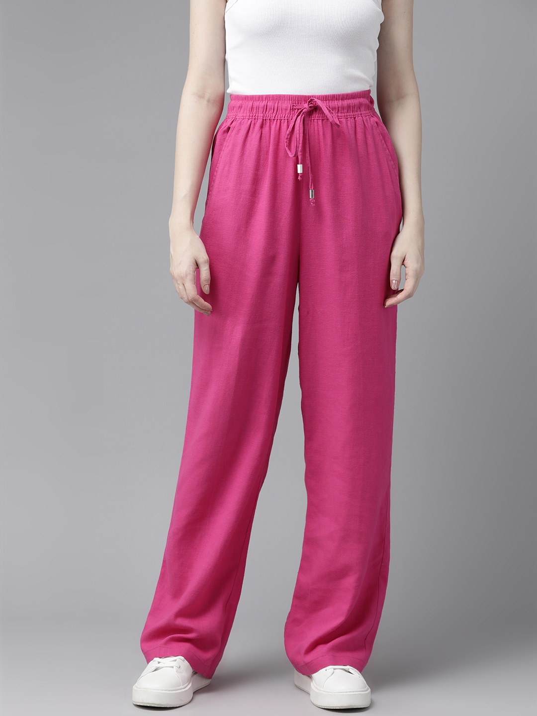 

CALLIOPE Women Wide Leg Trousers, Fuchsia
