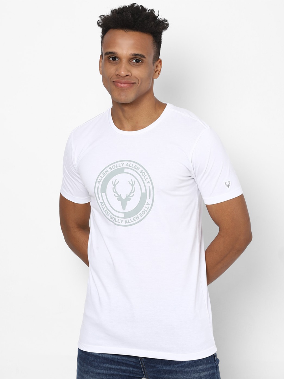 

Allen Solly Sport Typography Printed Slim Fit Pure Cotton T-Shirt, White