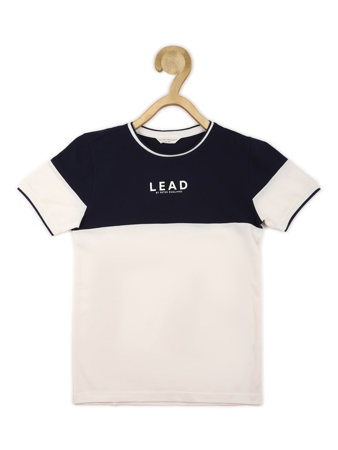 

Peter England Boys Colourblocked Cotton T-shirt, Beige