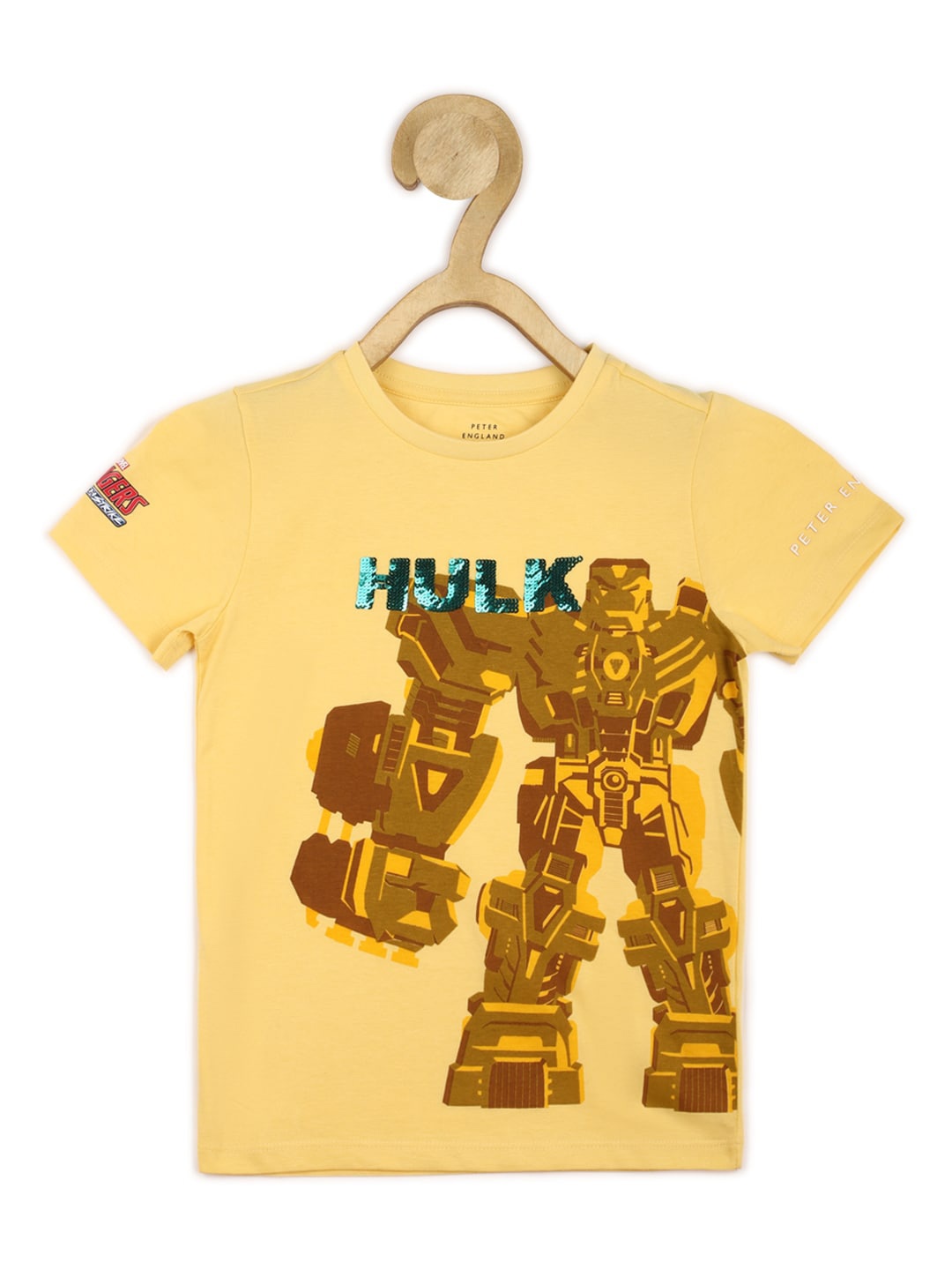 

Peter England Boys Hulk Printed Cotton T-shirt, Yellow