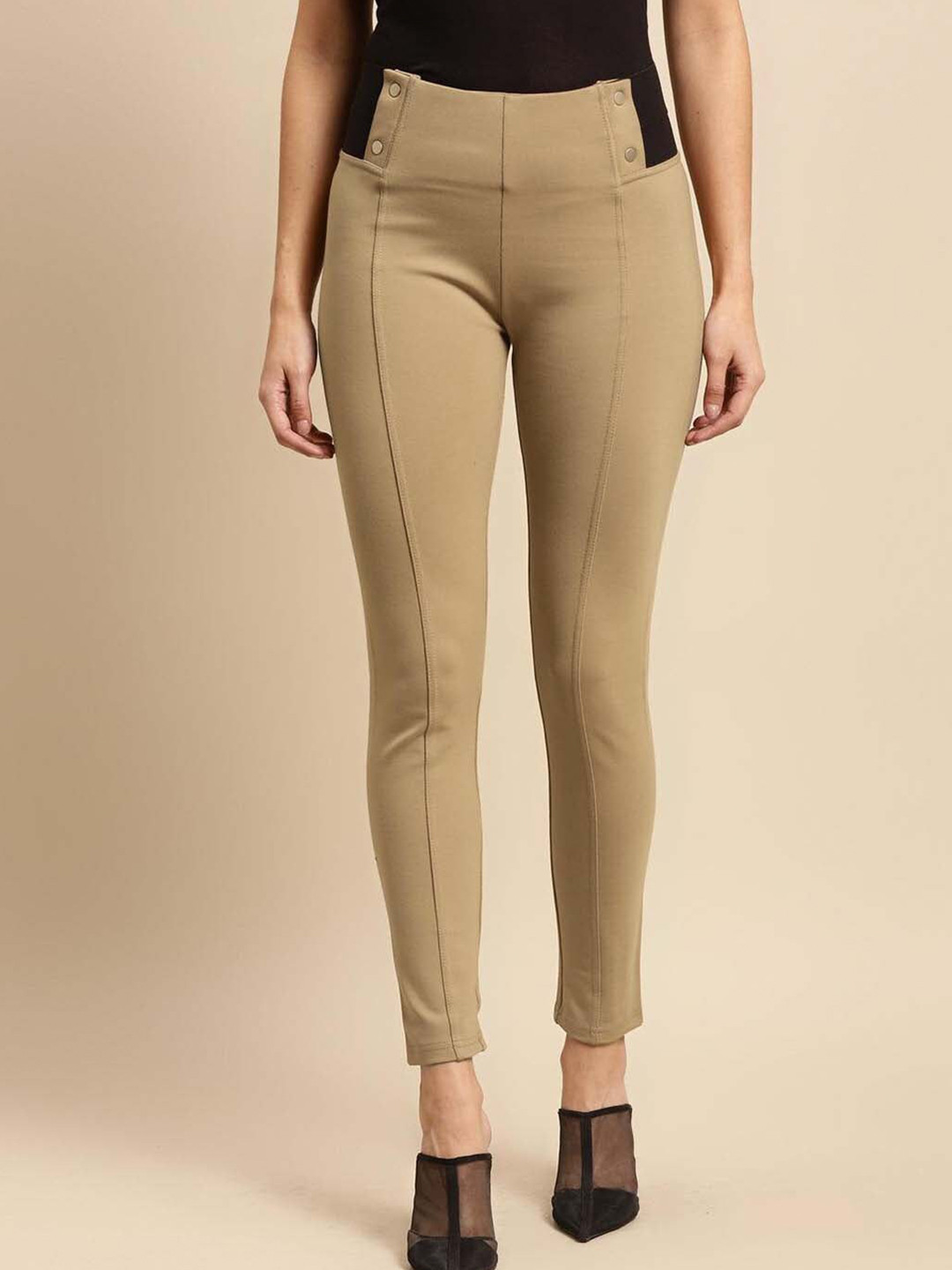 

Lakshita Women Skinny Fit Jeggings, Beige