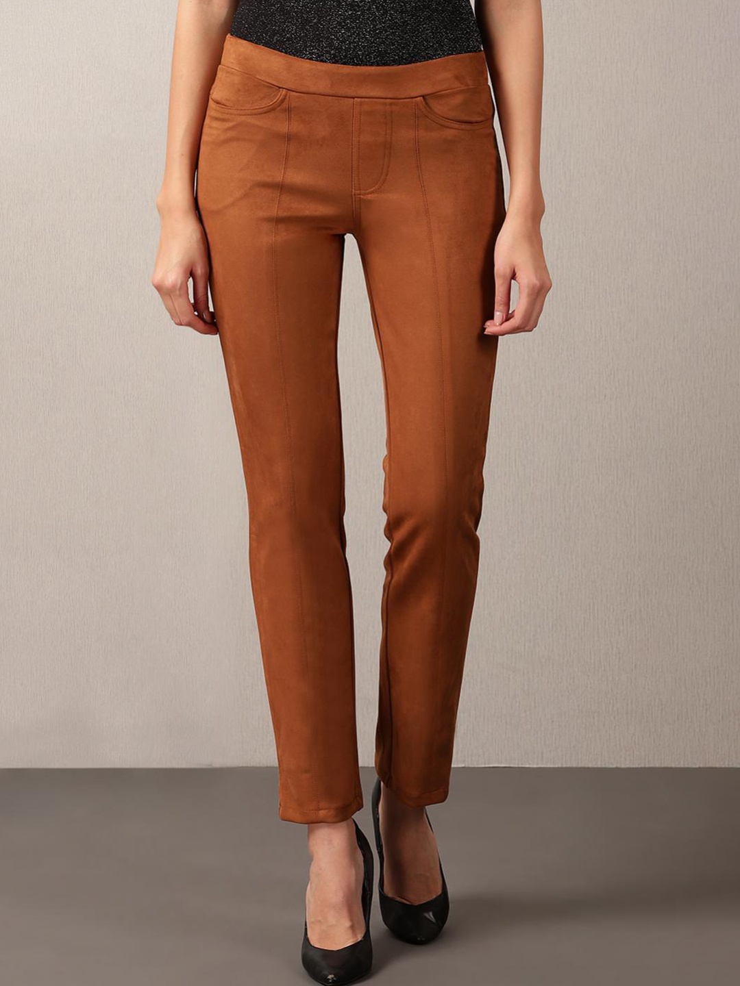 

Lakshita Women Skinny Fit Jeggings, Brown