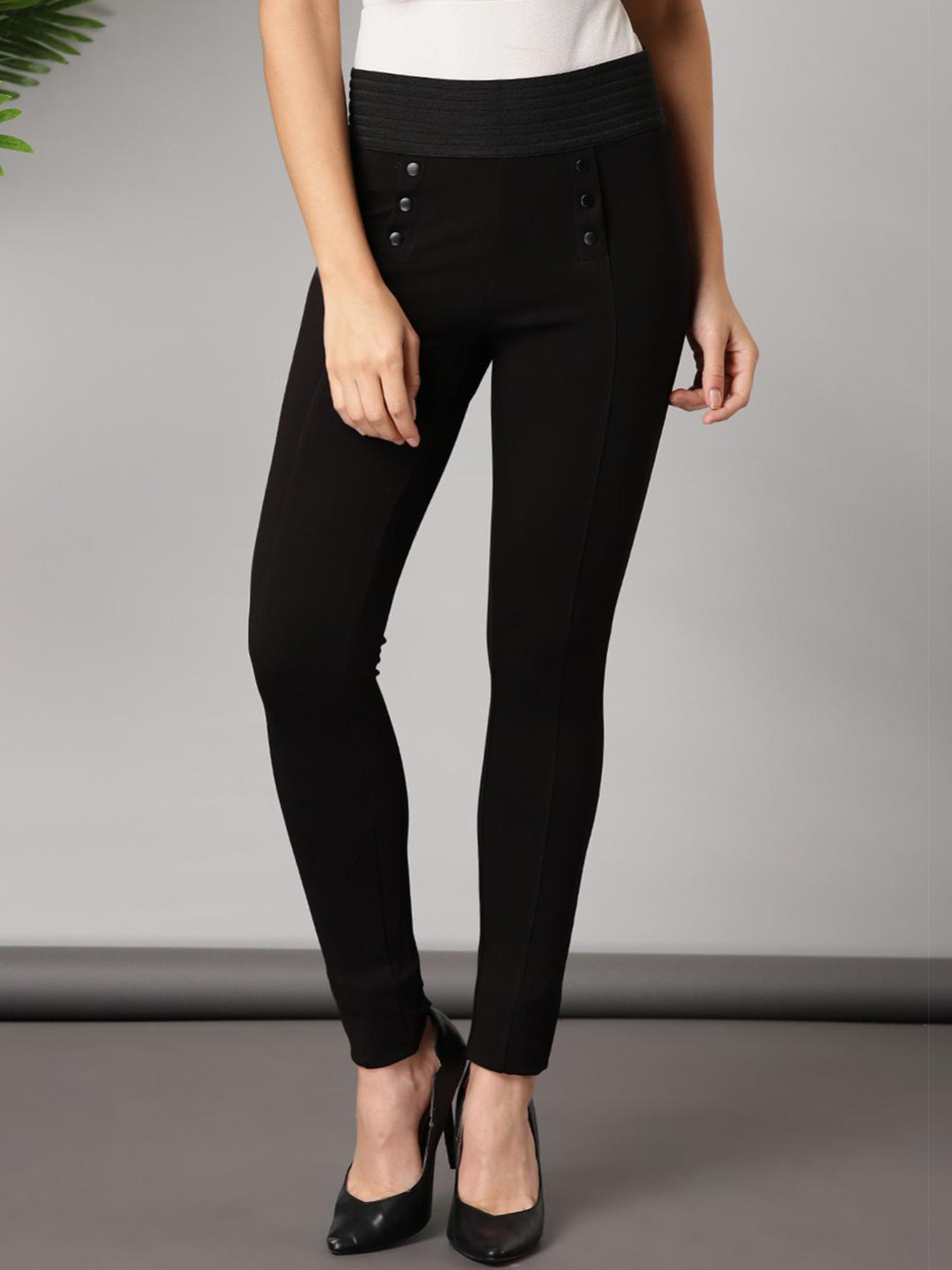 

Lakshita Women Skinny Fit Jeggings, Black