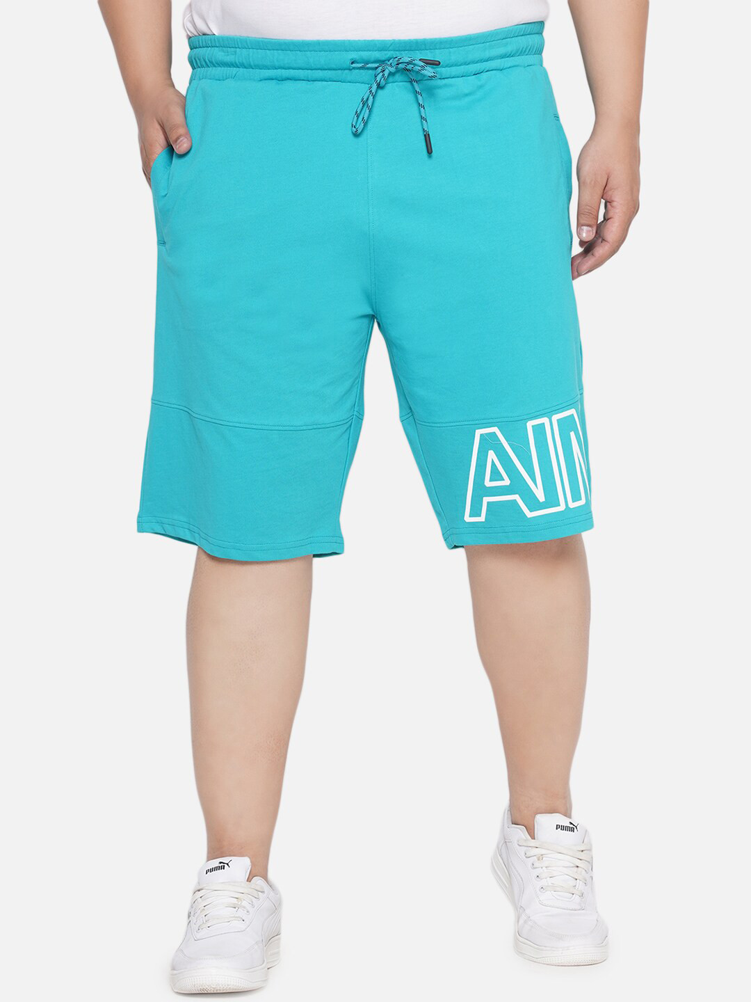 

Santonio Men Plus Size Pure Cotton Casual Shorts, Turquoise blue