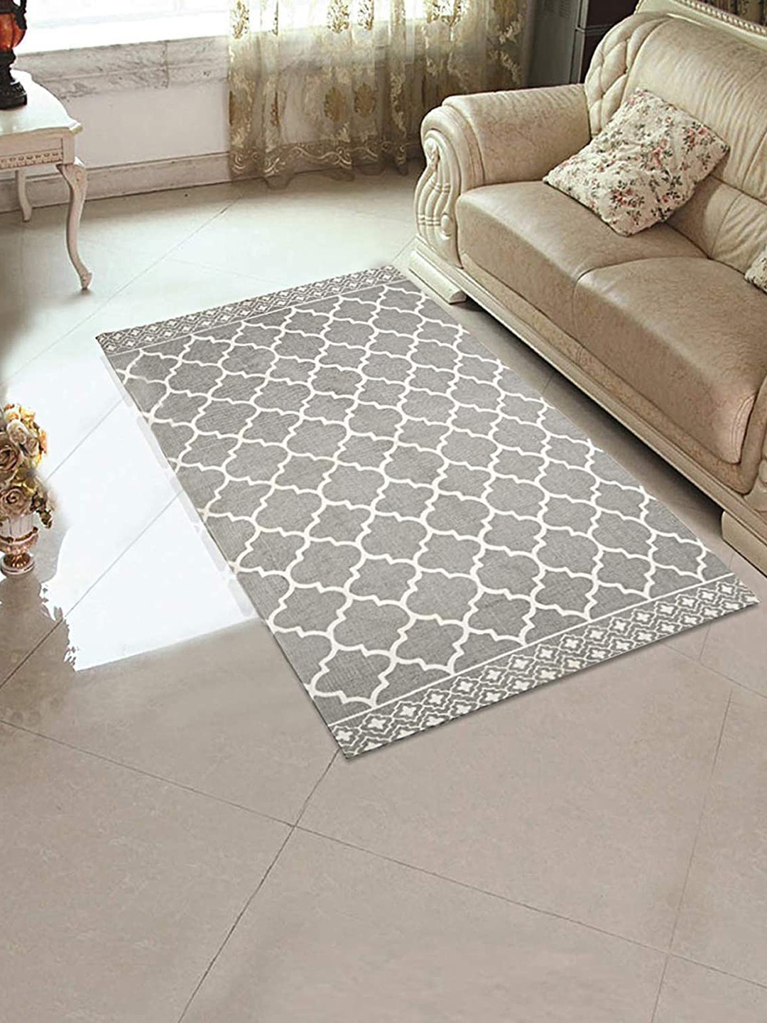 

SWHF Grey Printed Pure Cotton Floor Mat