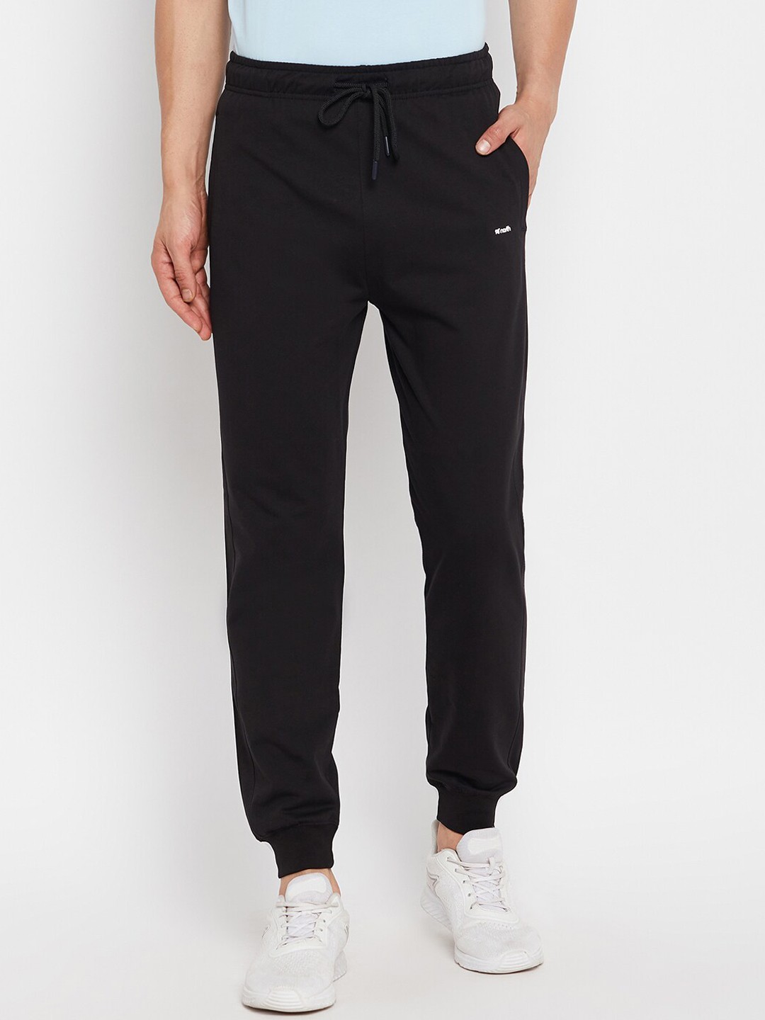 

98 Degree North Men Cotton Mid Rise Joggers, Black