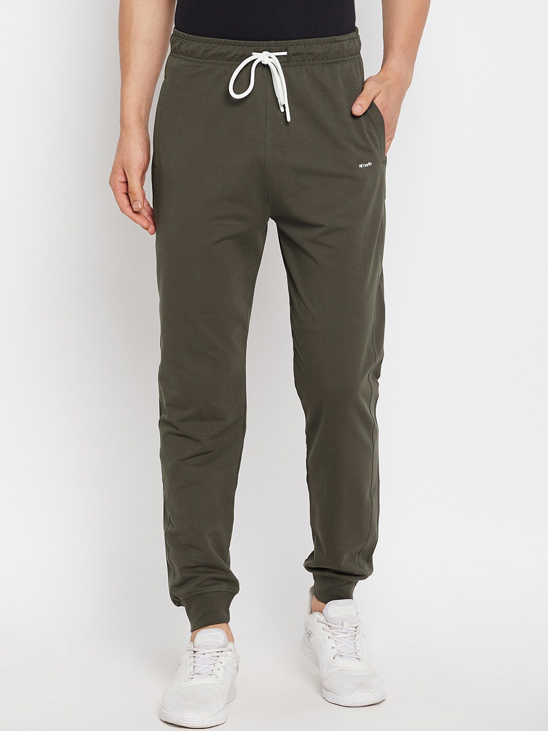 

98 Degree Men Cotton Mid Rise Joggers, Olive