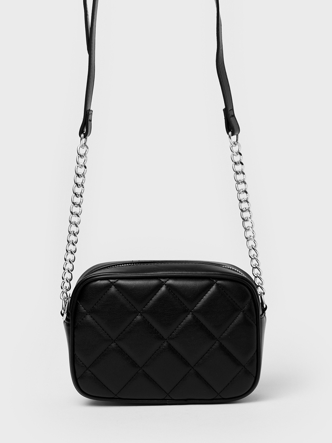 

CALLIOPE Women Quilted Textured Structured Sling Bag, Black
