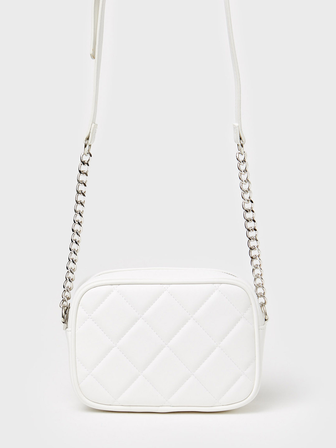 

CALLIOPE Women Quilted Textured Structured Sling Bag, White