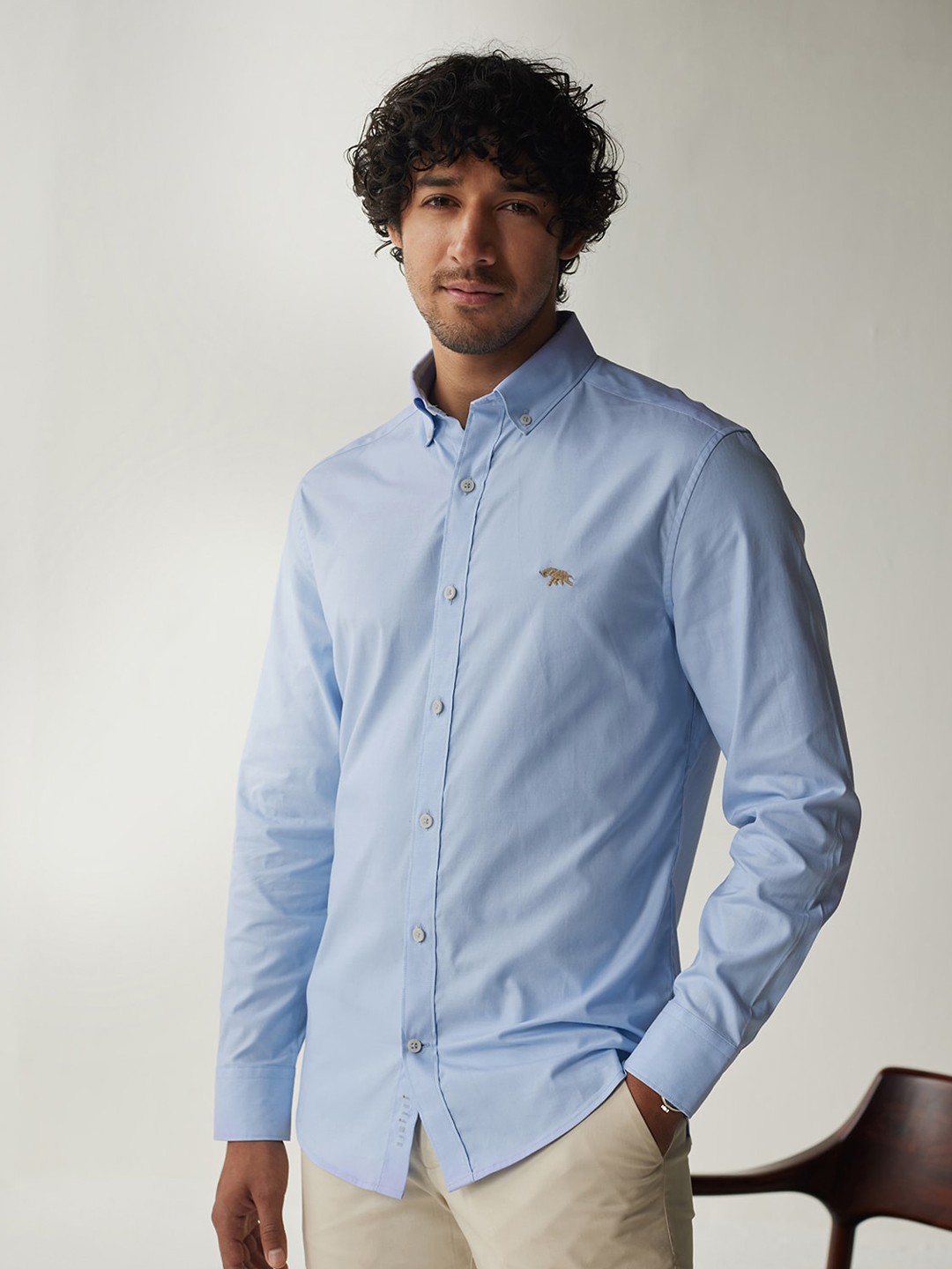 

Andamen Classic Slim Fit Cotton Casual Shirt, Blue