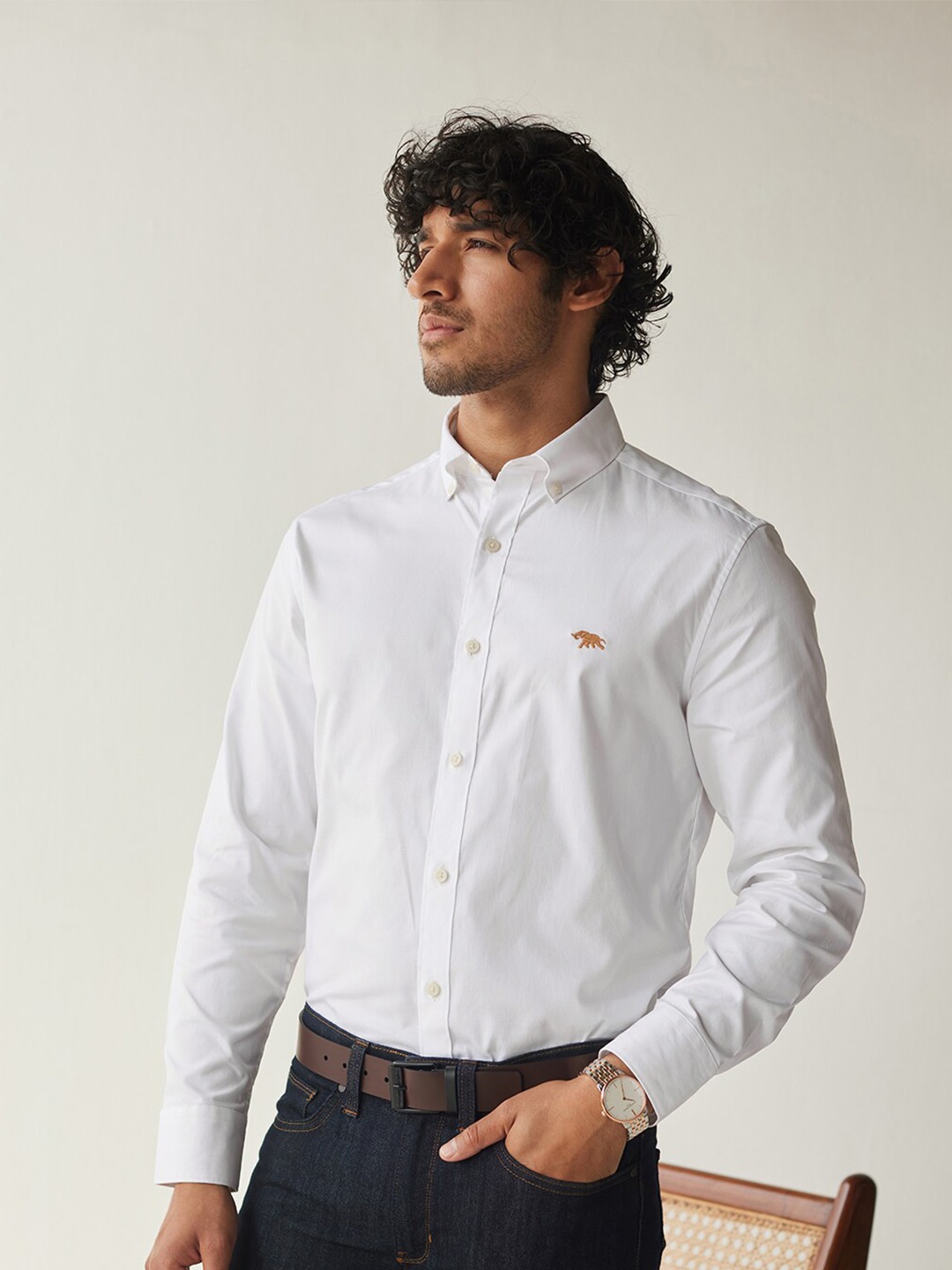 

Andamen Button-Down Collar Classic Fit Opaque Formal Shirt, White
