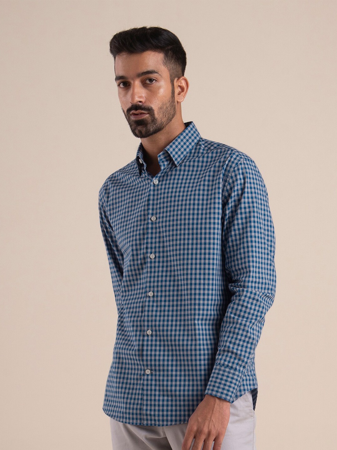 

Andamen Classic Fit Gingham Checked Casual Shirt, Blue