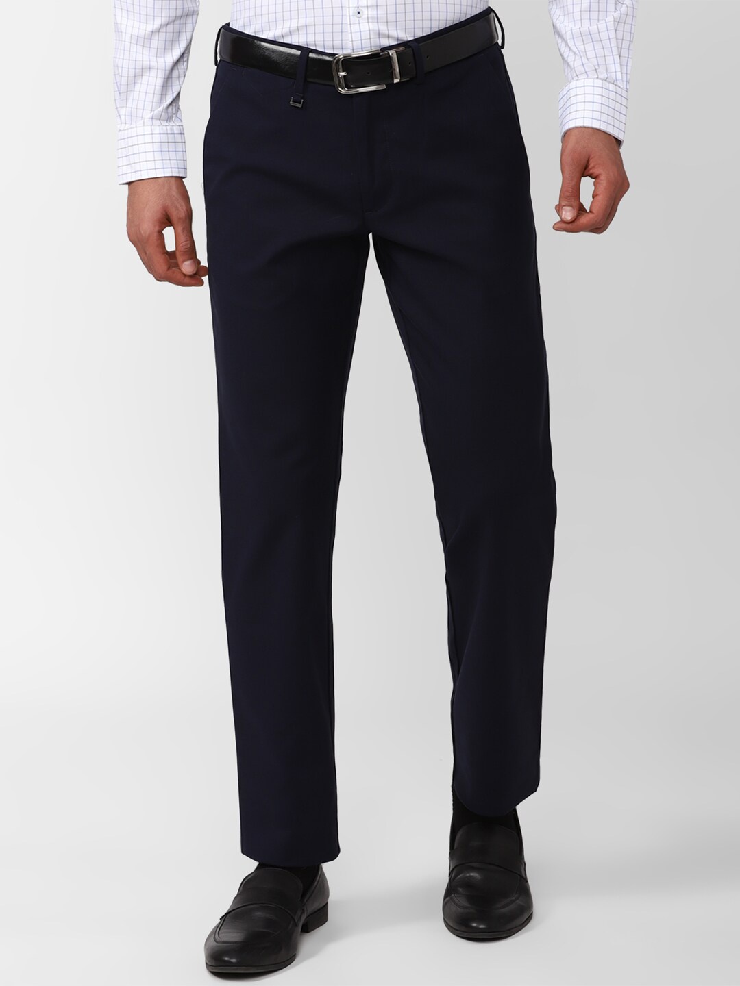 

Van Heusen Men Slim Fit Formal Trousers, Navy blue