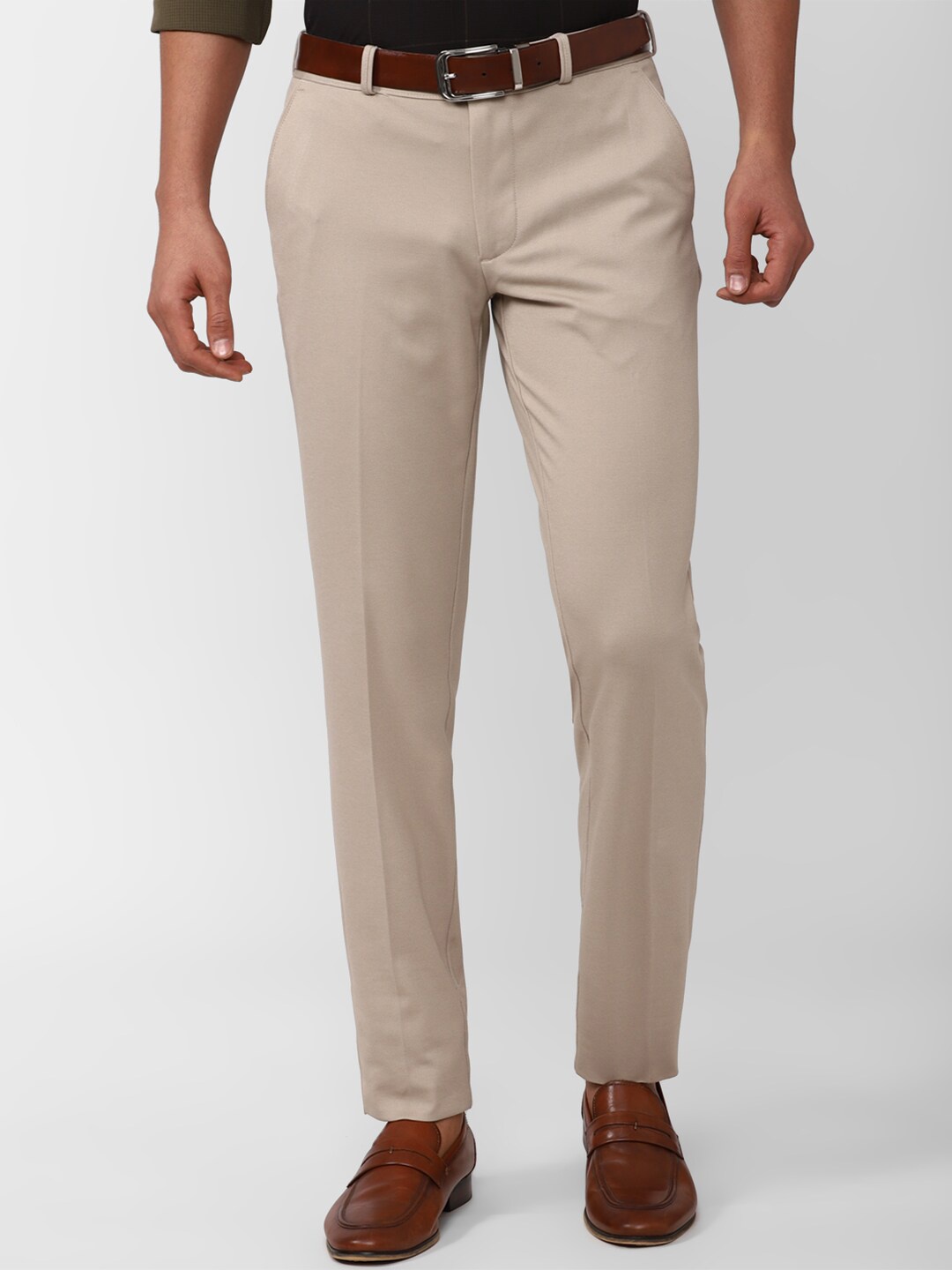 

Van Heusen Sport Men Slim Fit Formal Trousers, Cream