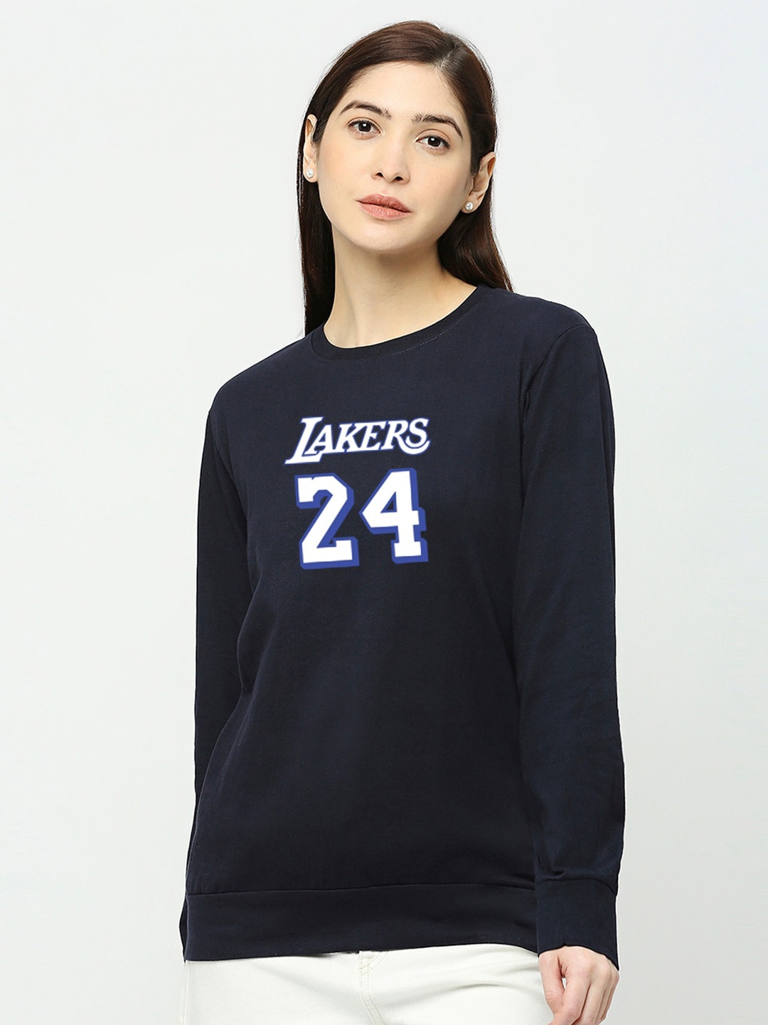 STATUS MANTRA Varsity Printed Pure Cotton T-shirt, Navy blue