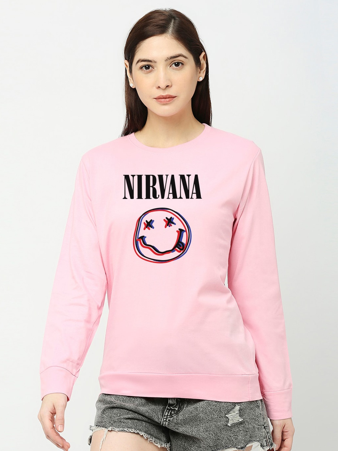 STATUS MANTRA Typography Printed Cotton Knitted T-shirt, Pink