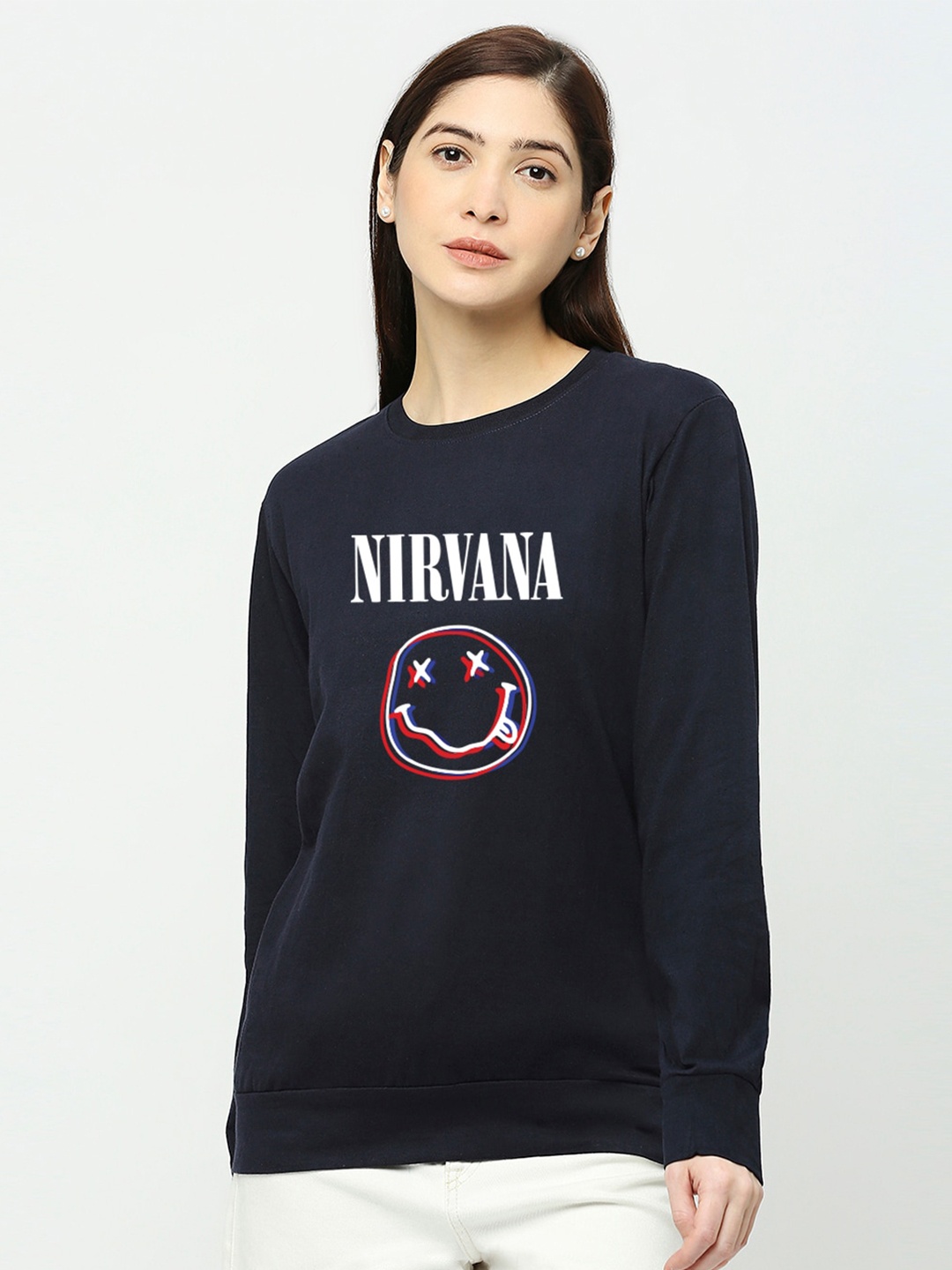 STATUS MANTRA Typography Printed Cotton T-shirt, Navy blue