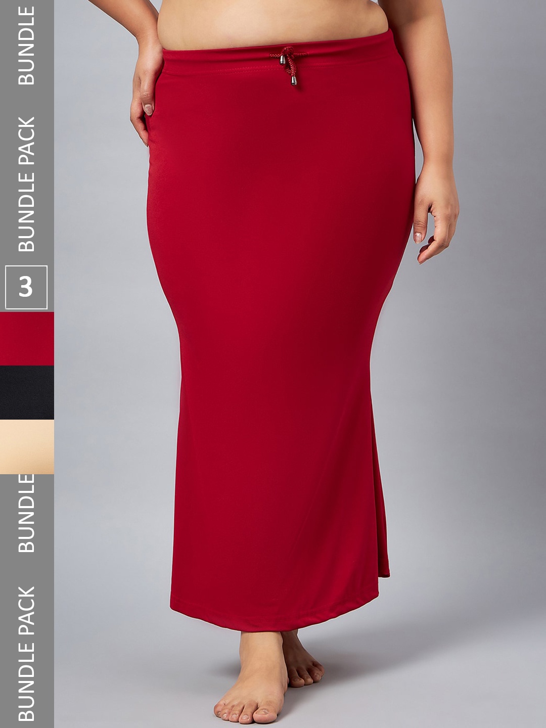 

Curves By ZeroKaata Plus Size Pack Of 3 Assorted Mermaid Fit Saree Shapewear
