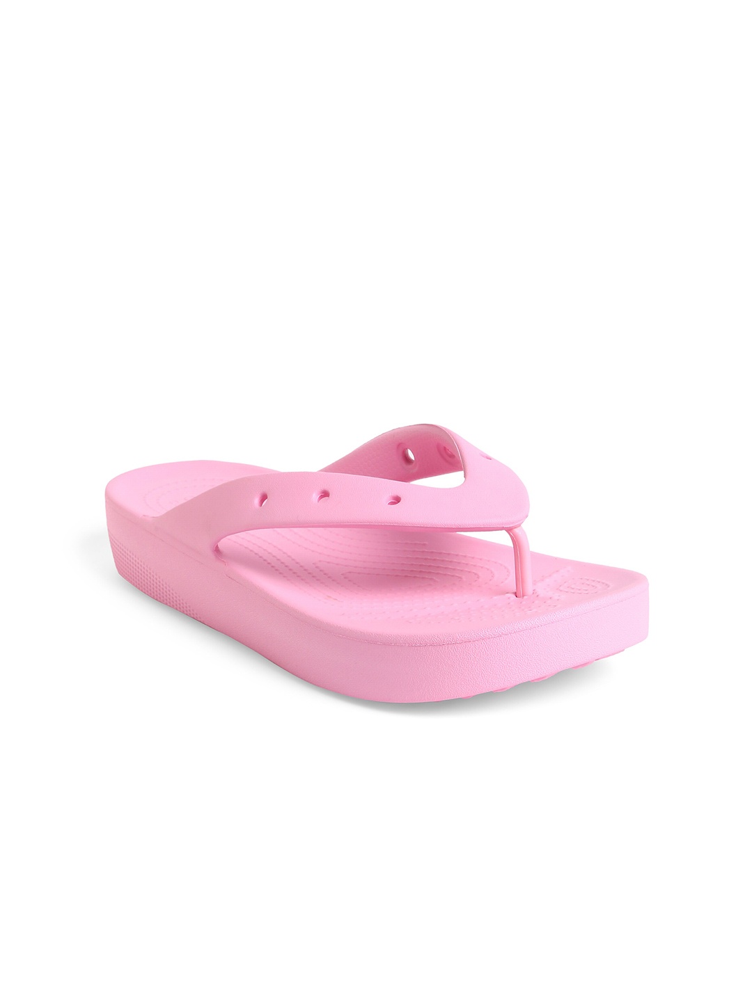 

Crocs Women Textured Croslite Thong Flip-Flops, Pink