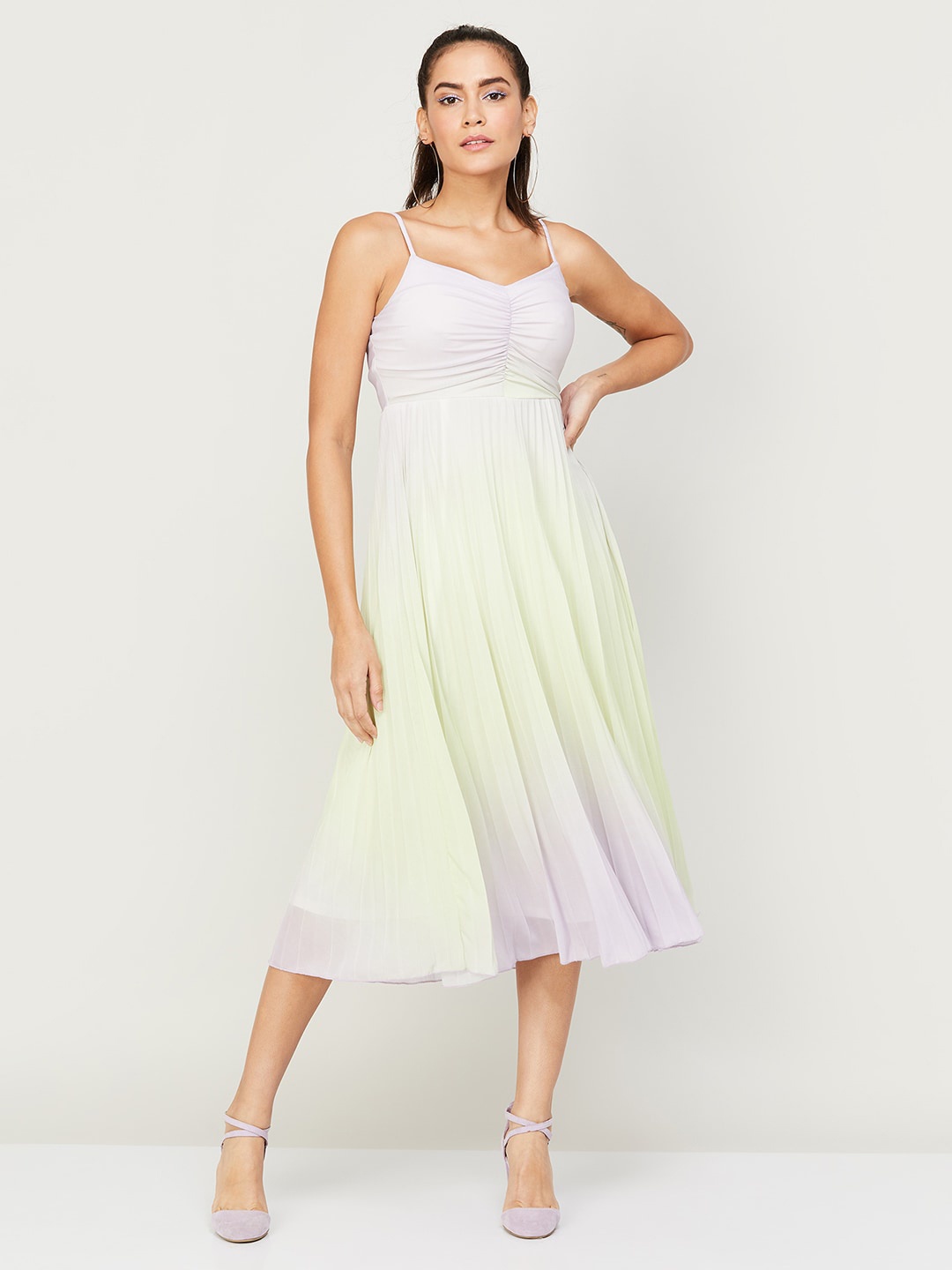 

Ginger by Lifestyle Ombre Ruched Empire Midi Dress, Purple