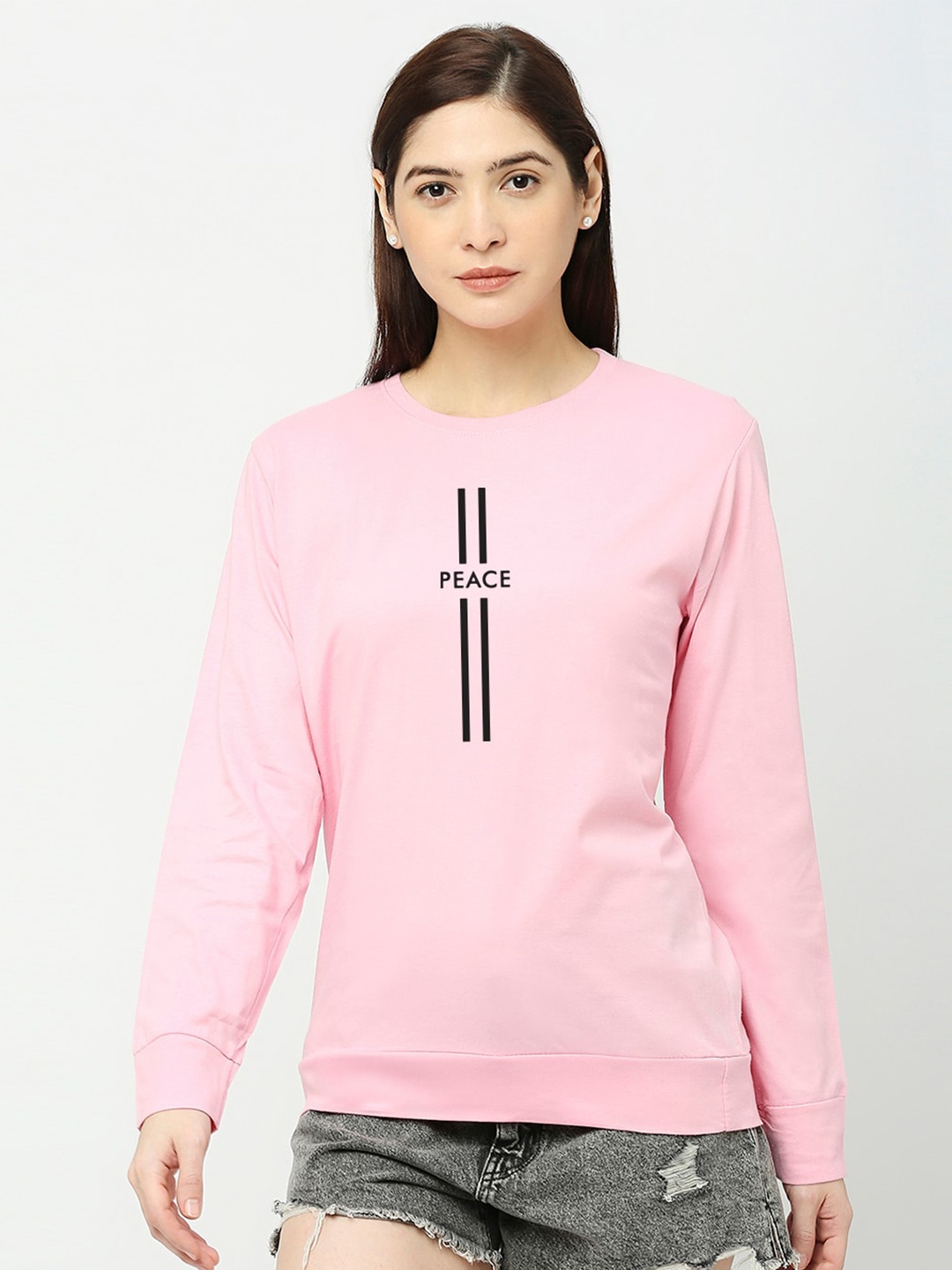 

STATUS MANTRA Typography Printed Pure Cotton T-shirt, Pink