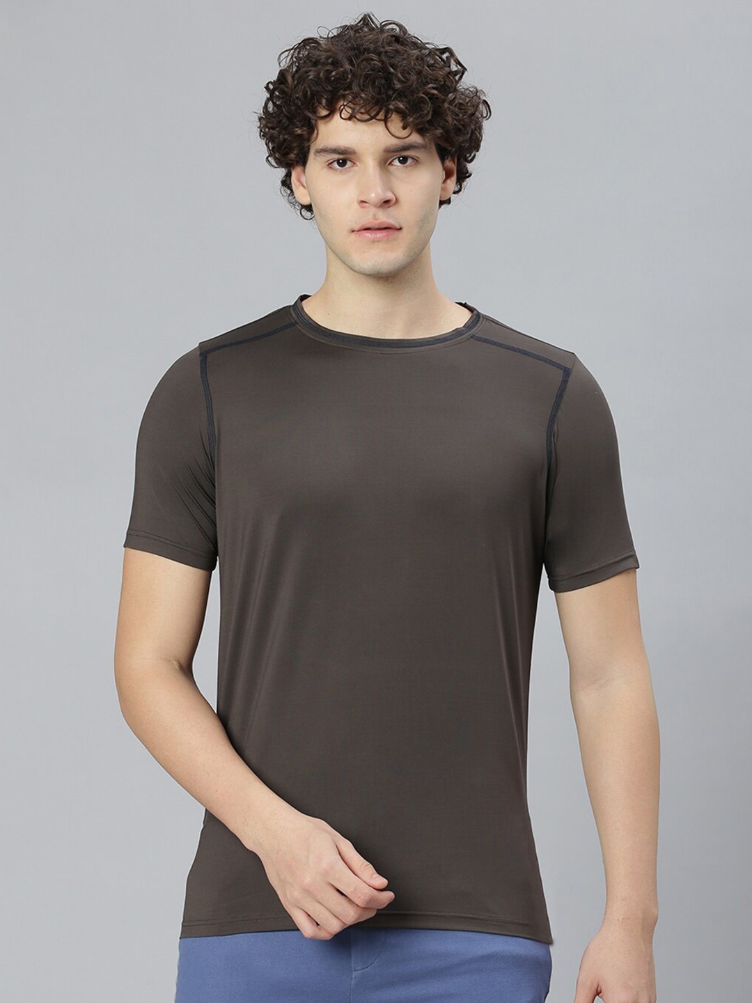 

Slowave Round Neck Short Sleeves T-shirt, Grey