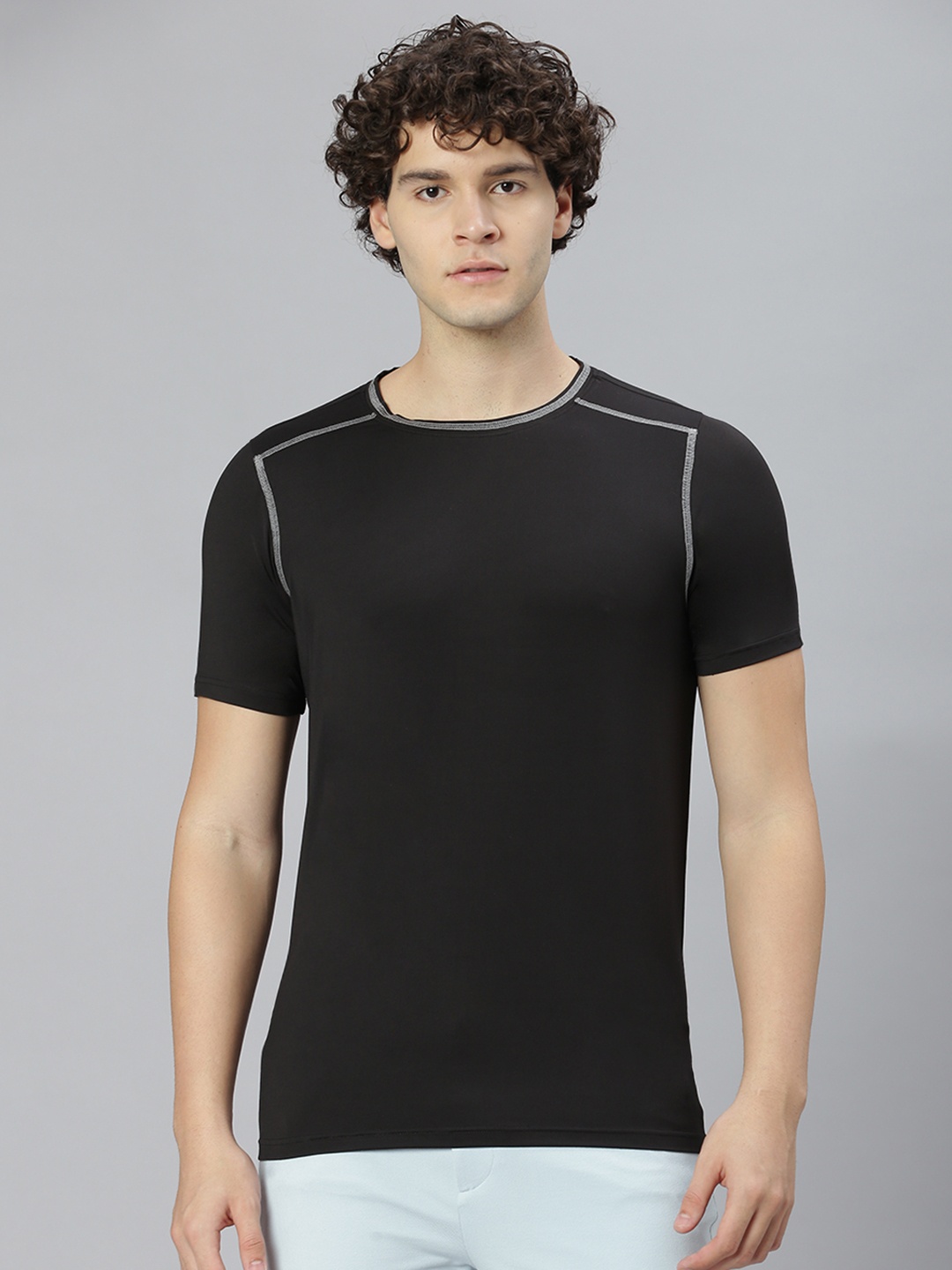 

Slowave Round Neck Short Sleeve T-shirt, Black