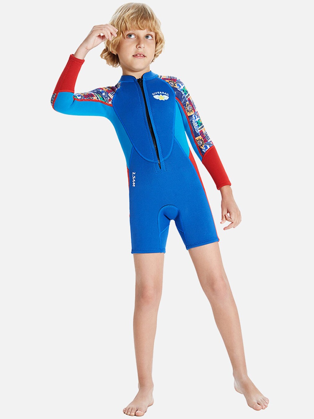 

Little Surprise Box LLP Kids Colourblocked Long SleevesLegsuit, Blue