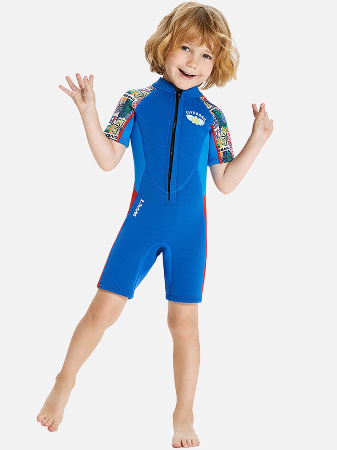 

Little Surprise Box LLP Kids Colourblocked Legsuit, Blue