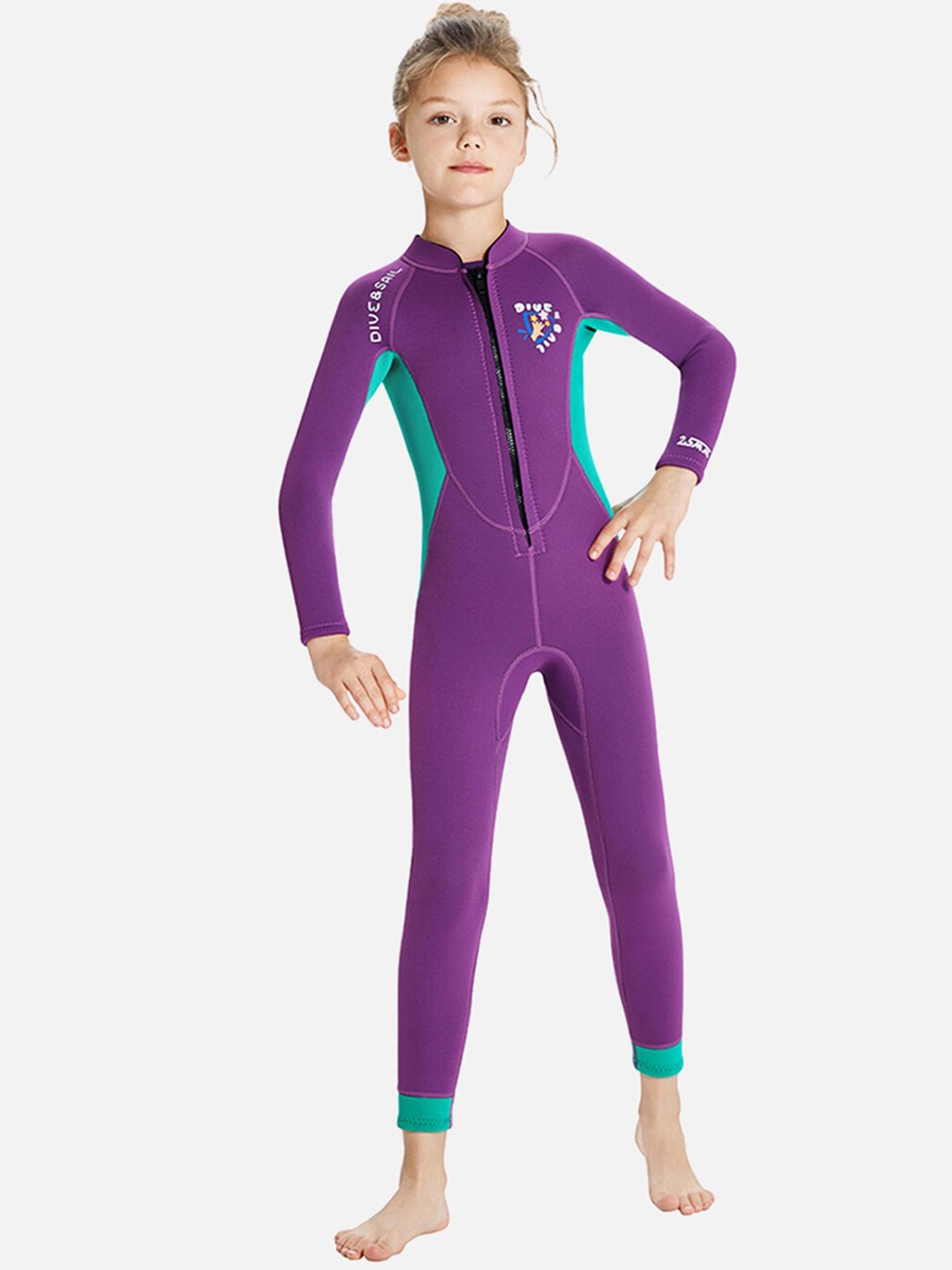 

Little Surprise Box LLP Kids Colourblocked Legsuit, Purple
