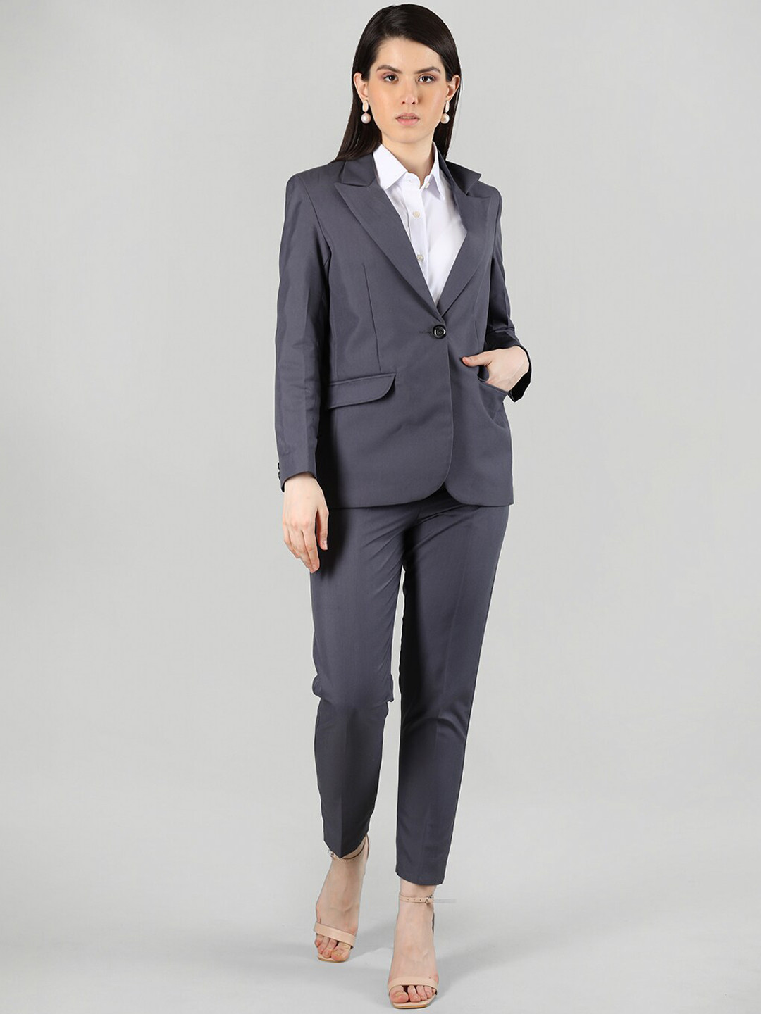 

Dlanxa Single-Breasted Two-Piece Formal Suit, Grey