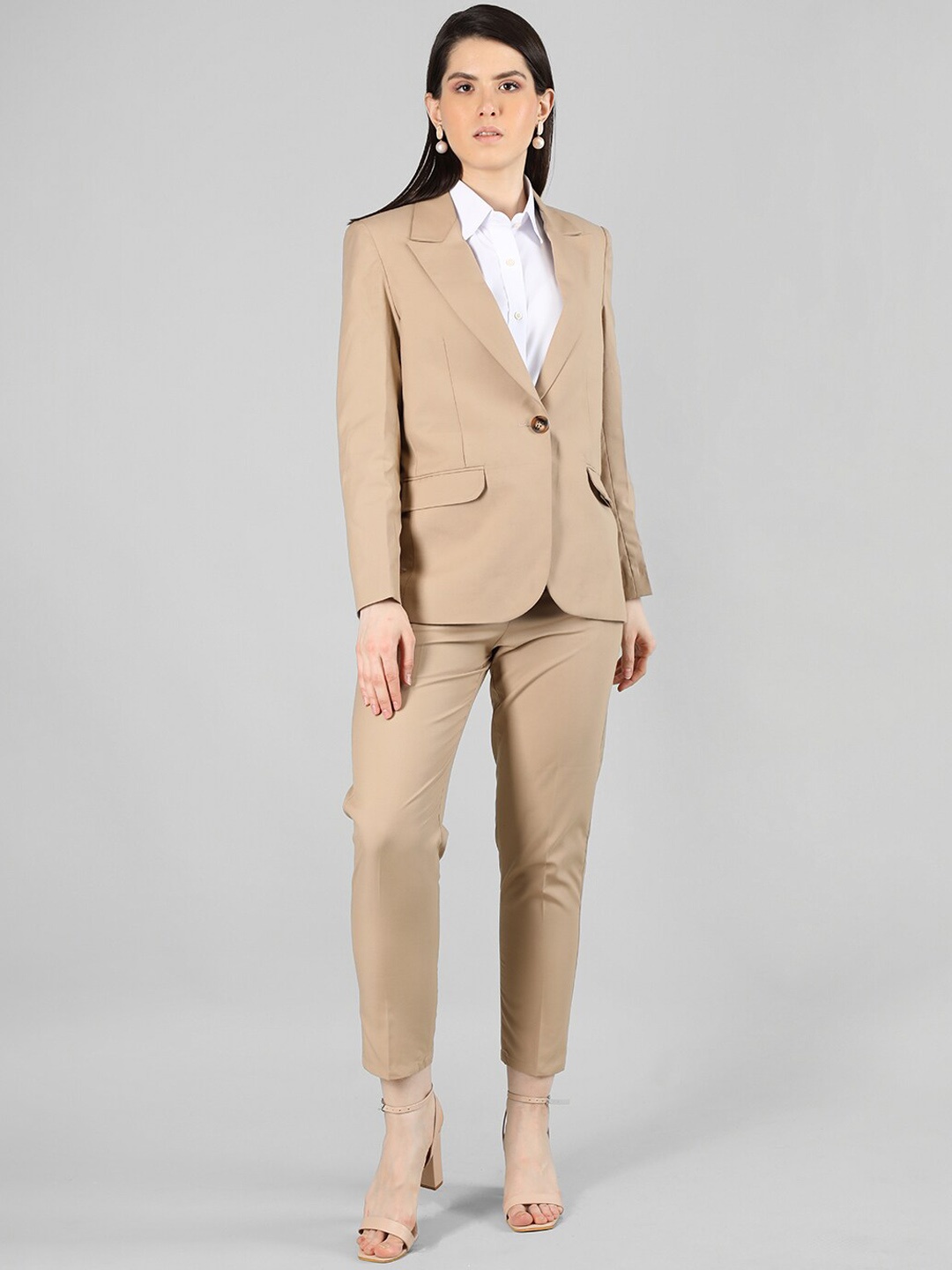 

Dlanxa Single-Breasted Two-Piece Formal Suit, Brown