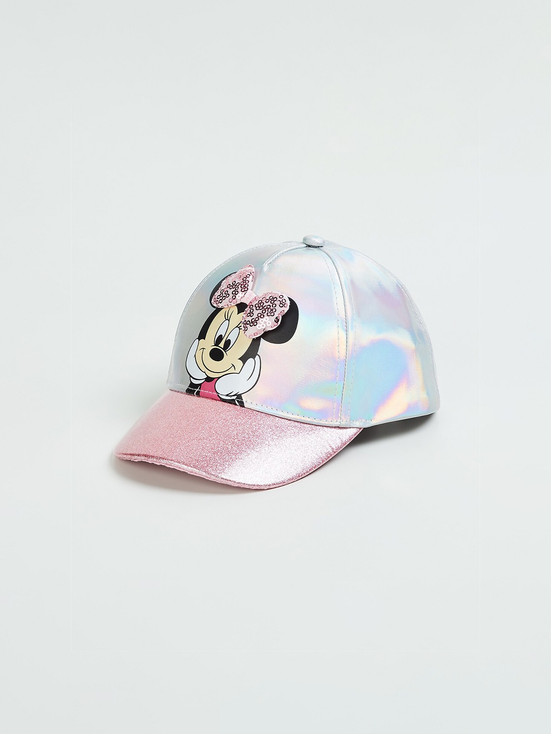 

max Girls Minnie Mouse Printed Baseball Cap, Silver