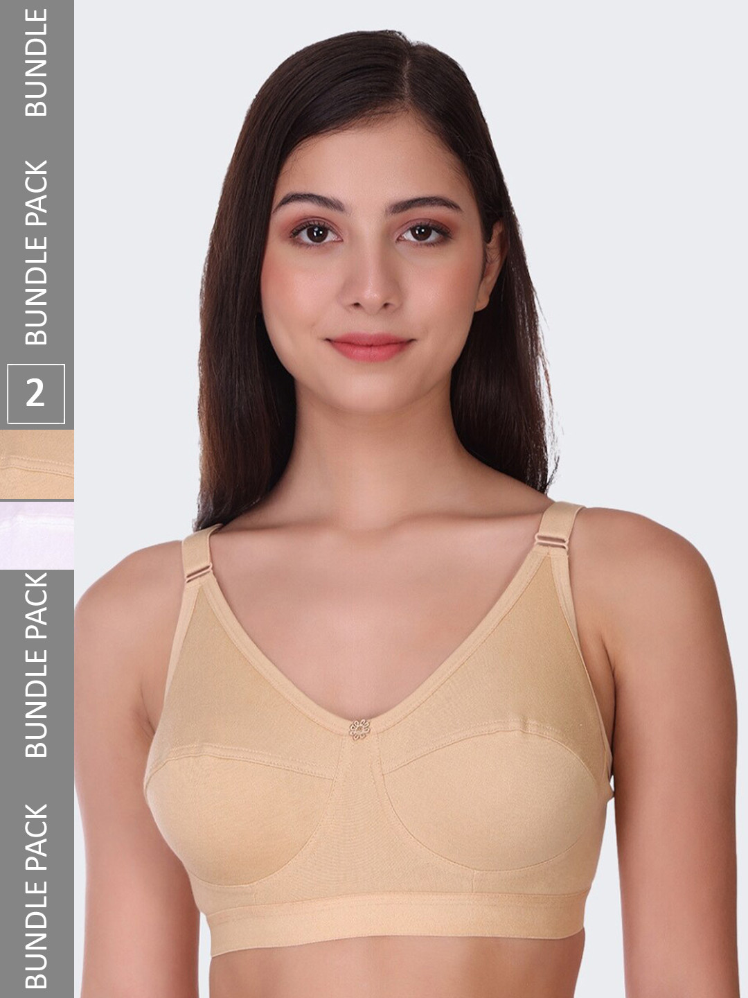 

POOJA RAGENEE Pack Of 2 Full Coverage Lightly Padded Bra bq2183d_2p_wh_sk_28d, White