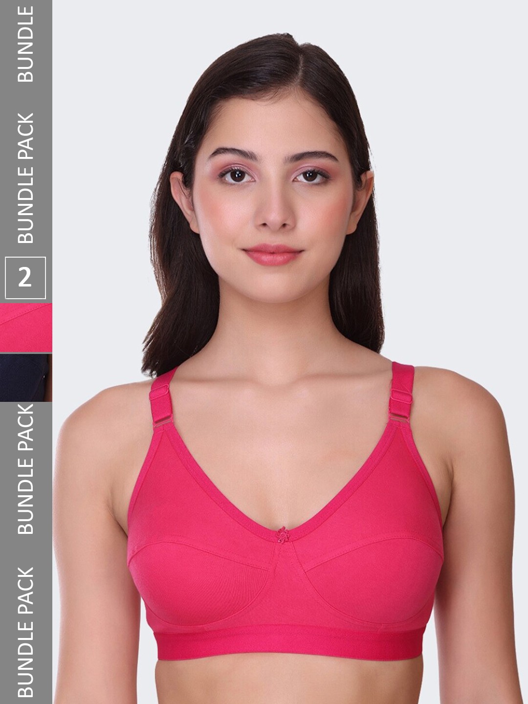 

POOJA RAGENEE Pack Of 2 Full Coverage Lightly Padded Bra bq2183d_2p_nblu_mg_28d, Navy blue