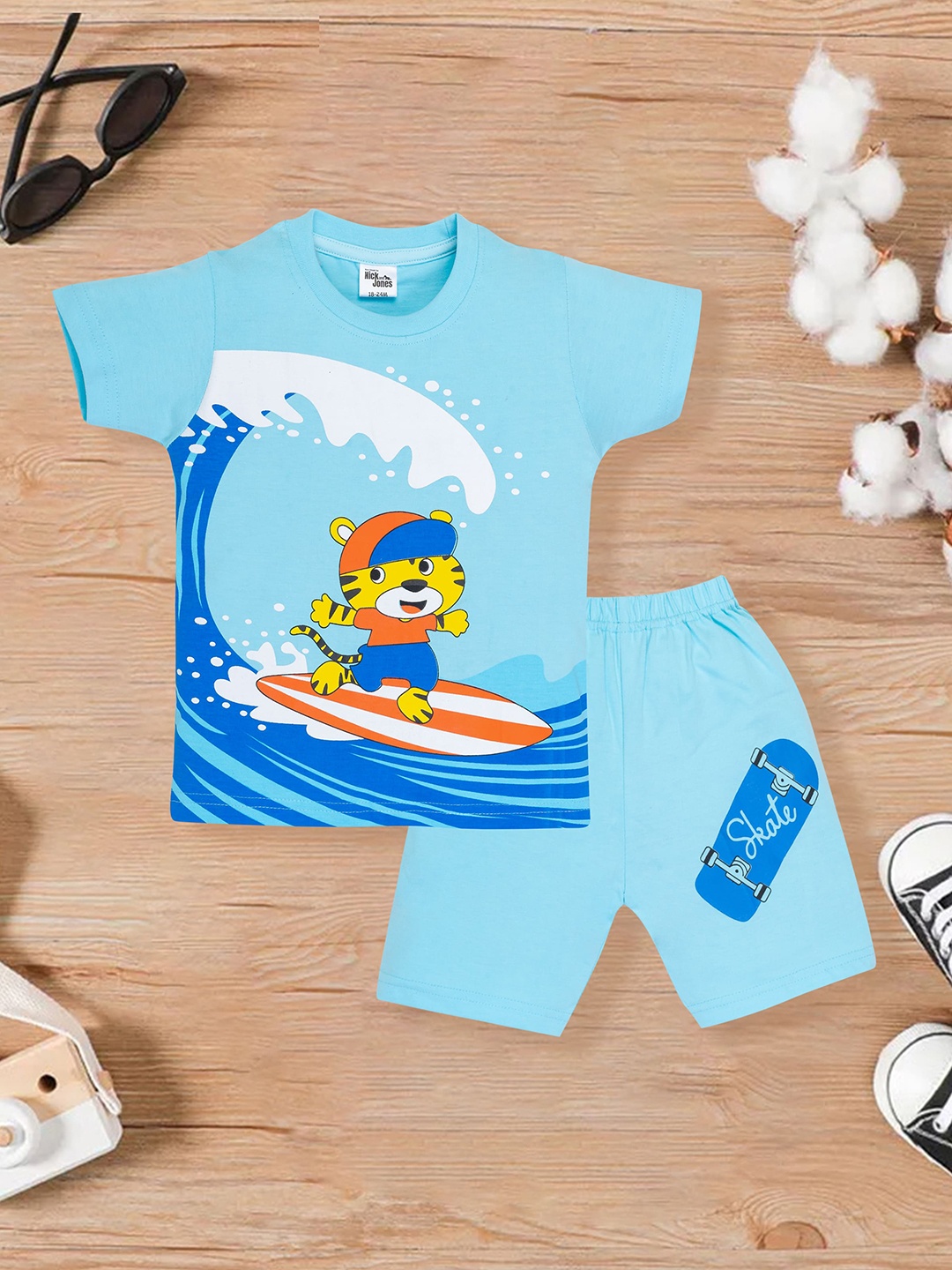 

Nick and Jones Kids Printed T-shirt With Shorts, Blue