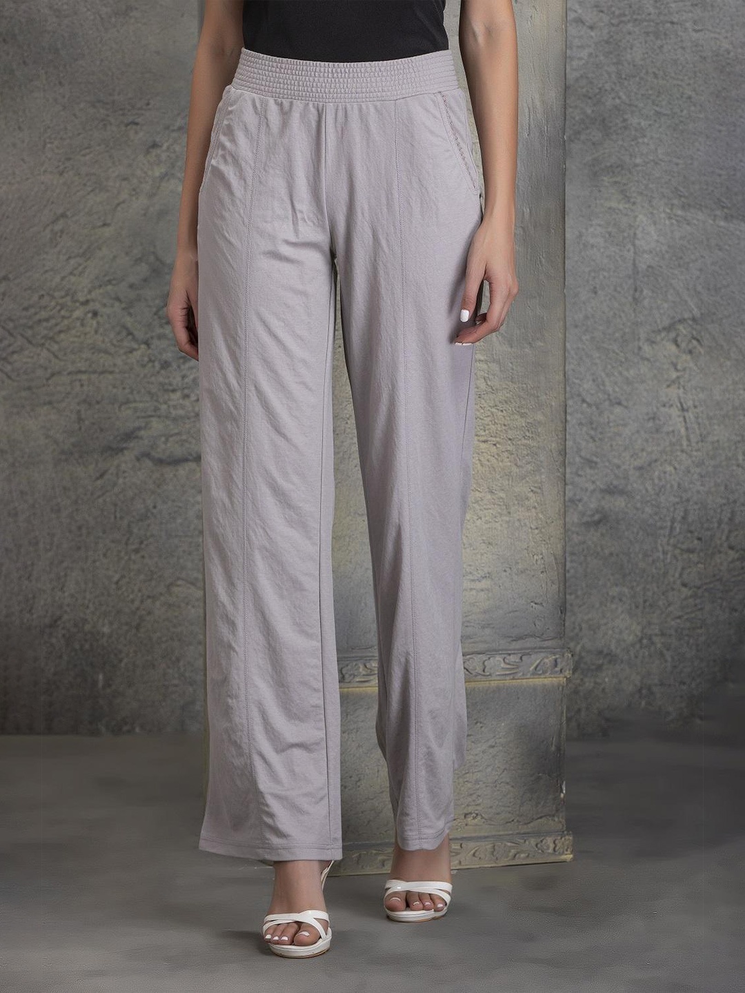 

Lakshita Women Wide Leg Palazzos, Grey