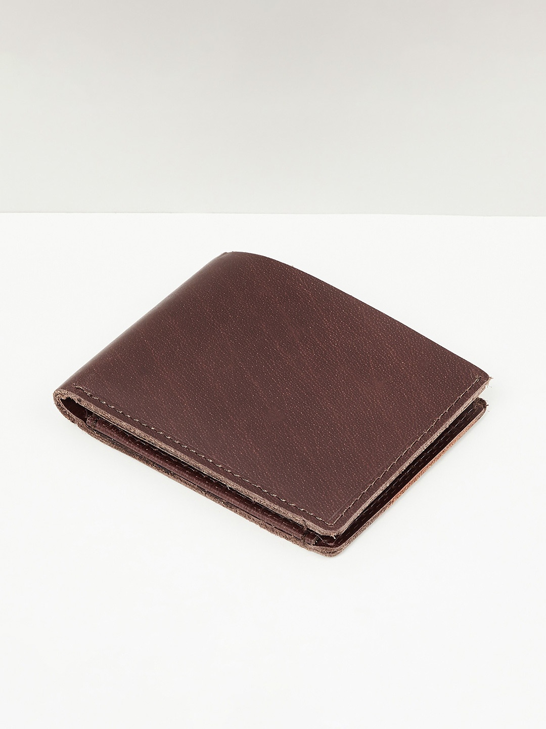 

max Men Leather Two Fold Wallet, Brown